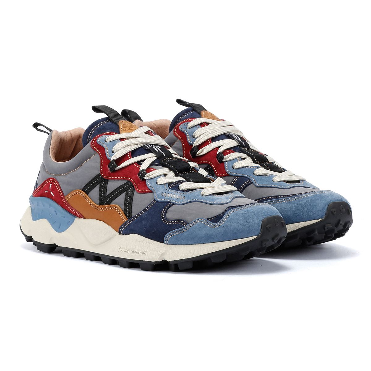 Flower Mountain Lenzan Baskets Bleu En Daim Pour Hommes