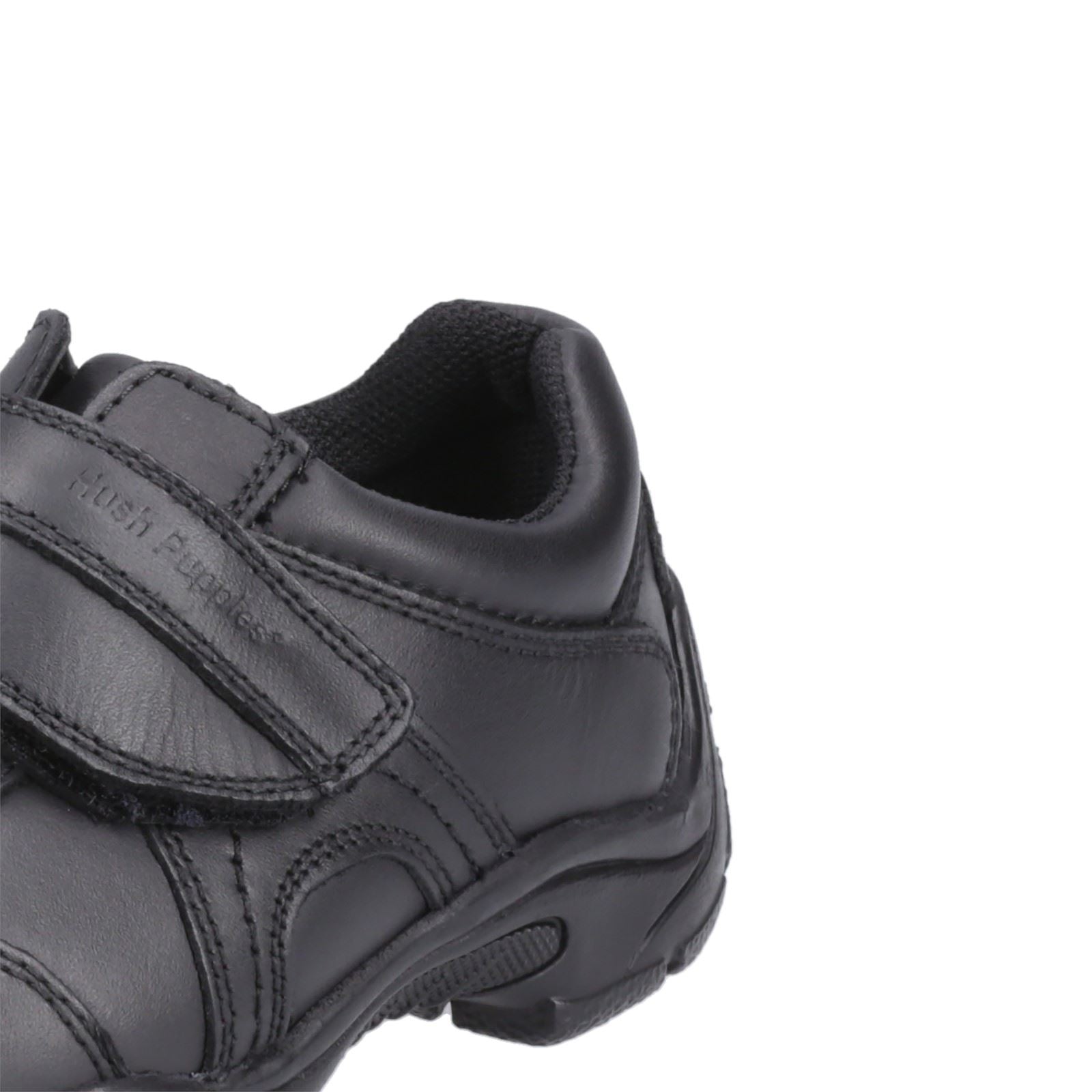 Hush Puppies Arlo Junior Chaussures Noires Pour Garçons En Cuir.