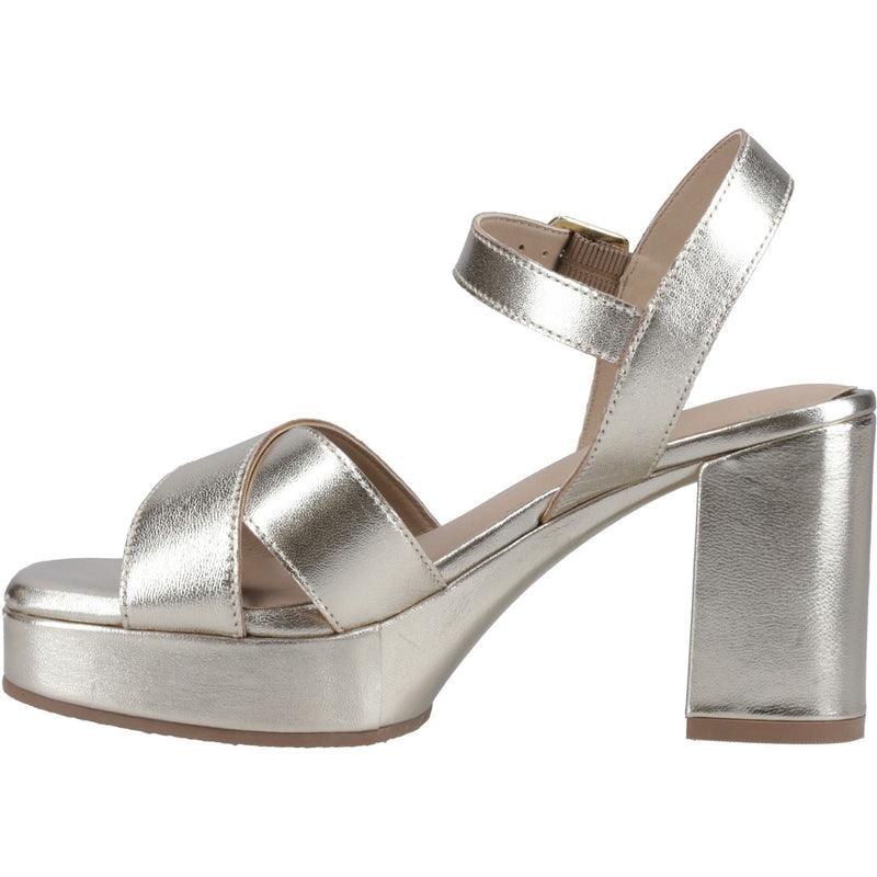 Hush Puppies Ophelia Leather Heel Sandales Femme En Or En Suède