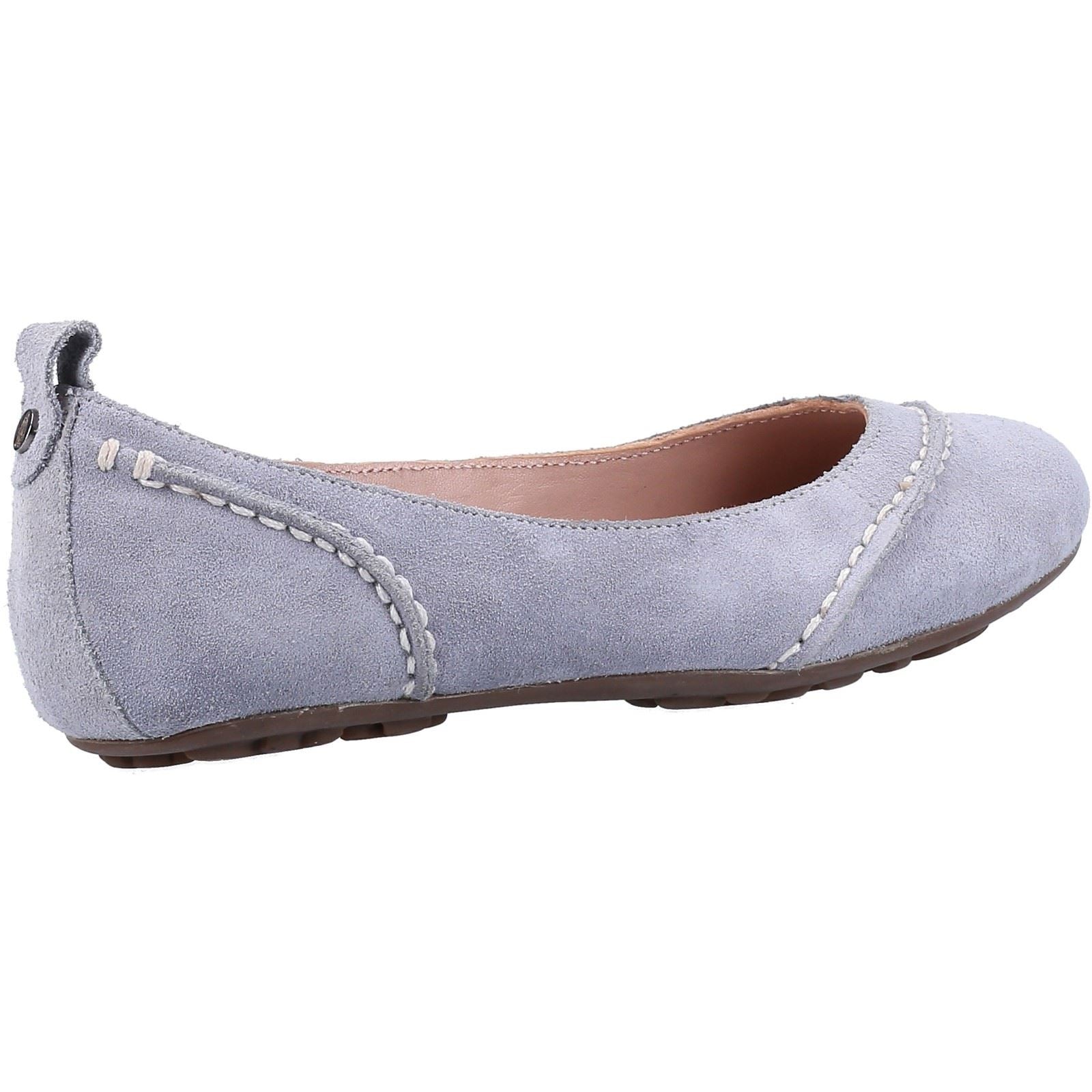 Hush Puppies Janessa Chaussures Plates En Cuir Bleu Poudré Pour Femmes