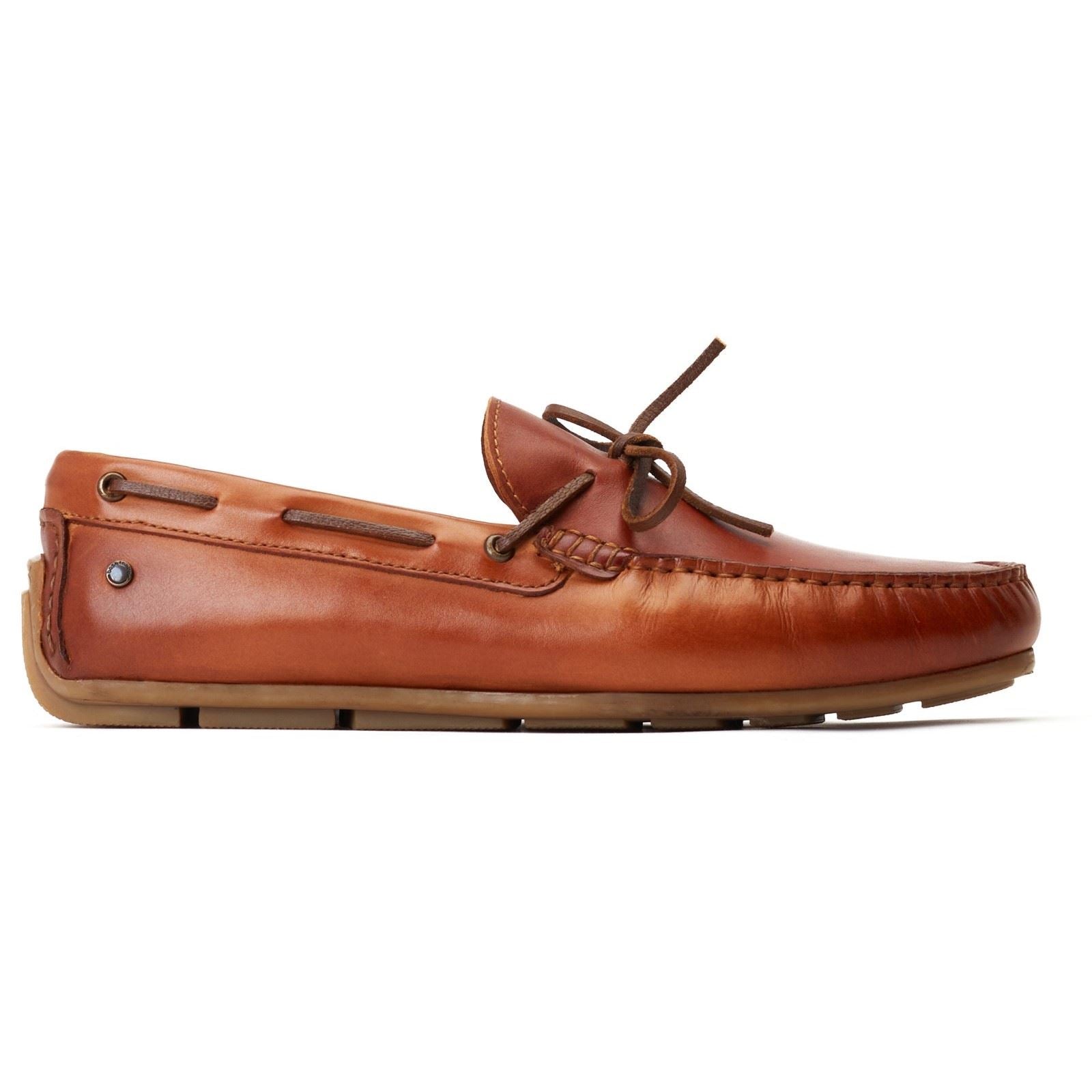 Base London Brooks Chaussures À Enfiler Pour Hommes En Cuir Brûlé