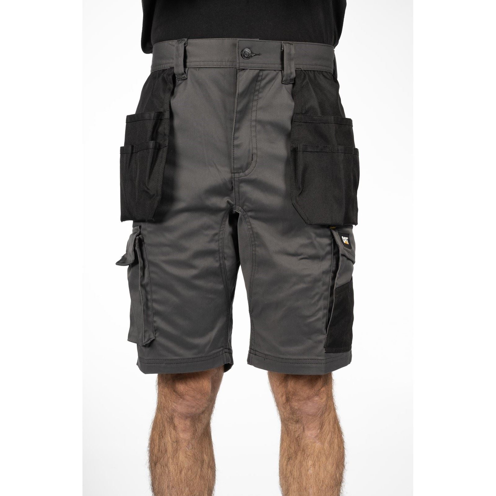Caterpillar Essential Stretch Holster Shorts De Travail Gris Pour Hommes En Polyester