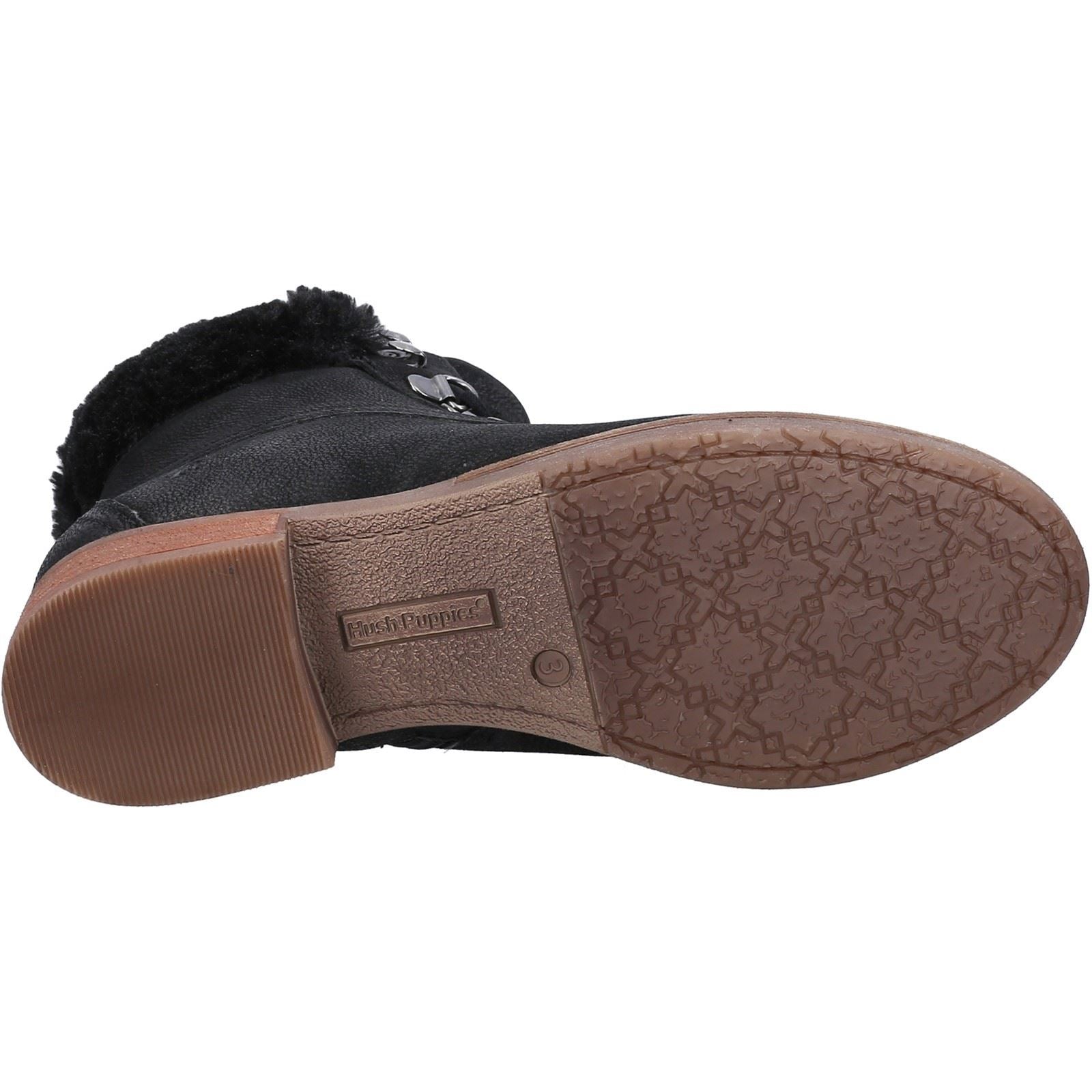 Hush Puppies Effie Bottes Noires En Fausse Fourrure Pour Femme