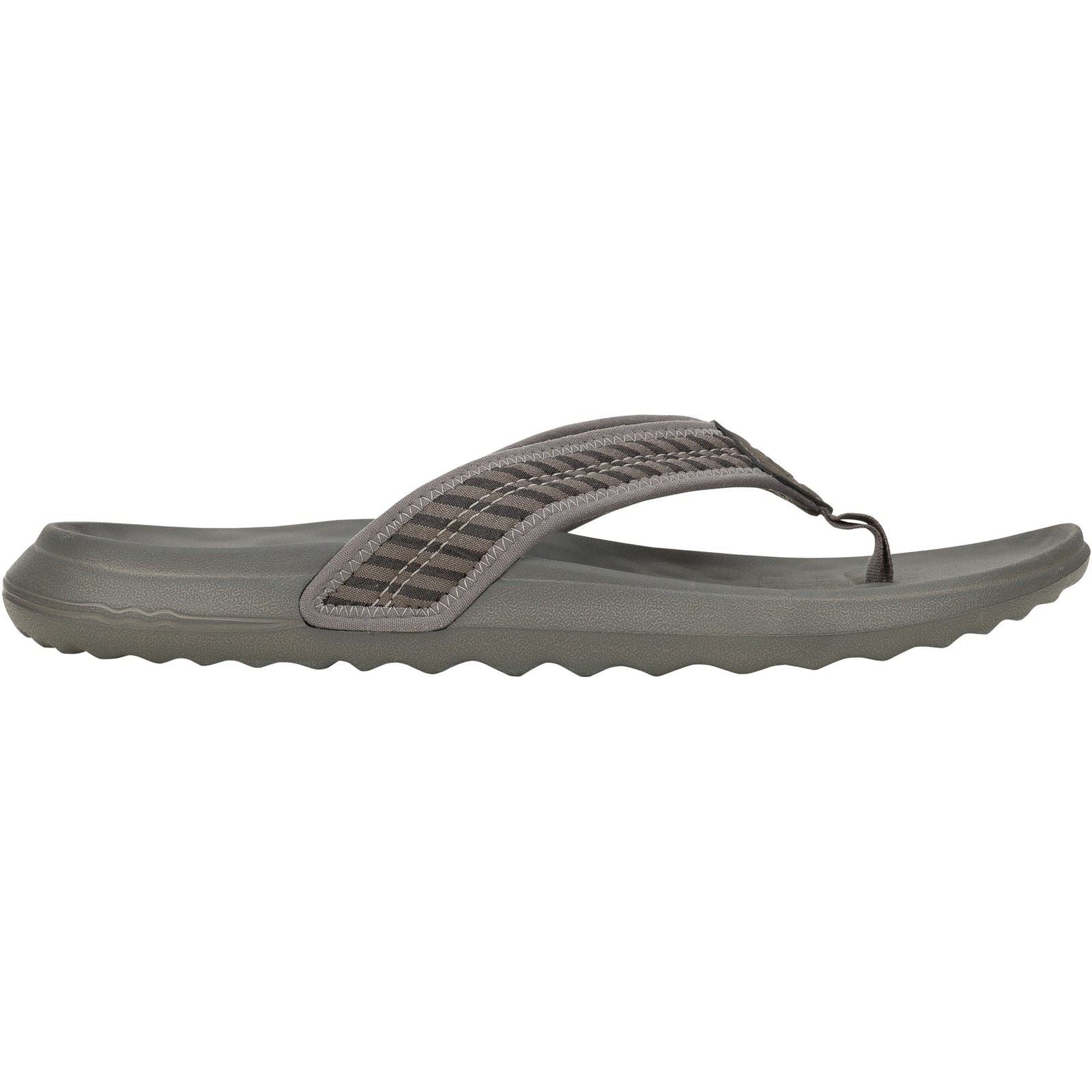 HEYDUDE Myers Flip Nu Prep Tongs Pour Hommes En Mélange De Coton Noir/Gris Granit