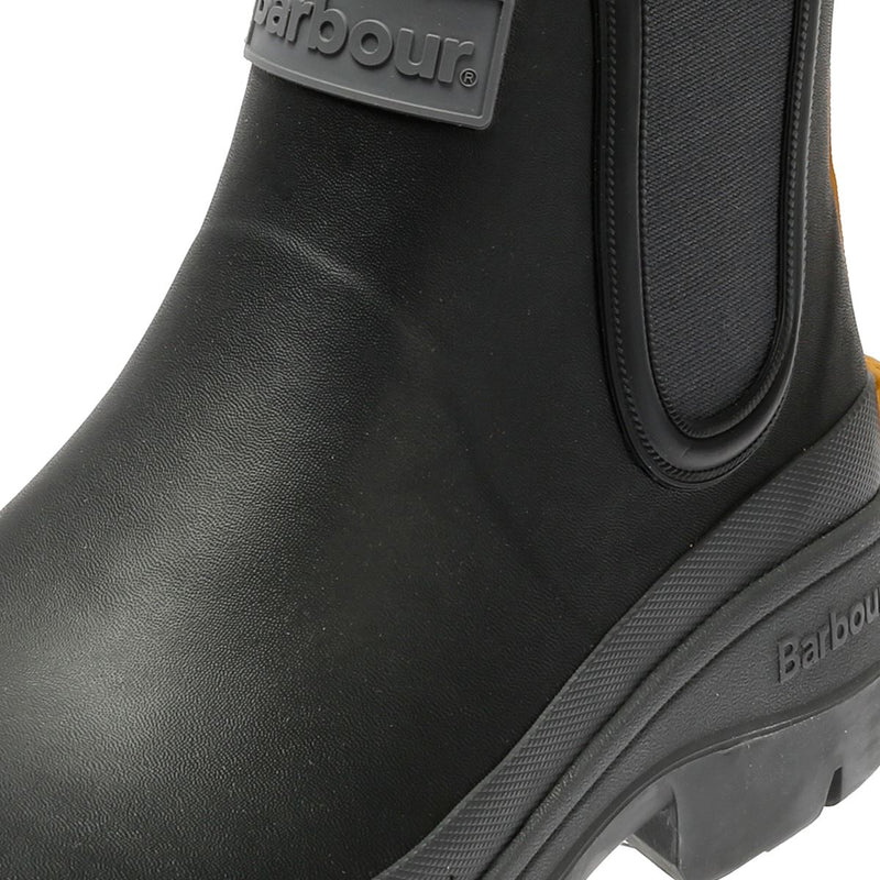 Barbour Nimbus Chelsea Welly Bottes De Pluie Noires En Caoutchouc Pour Hommes