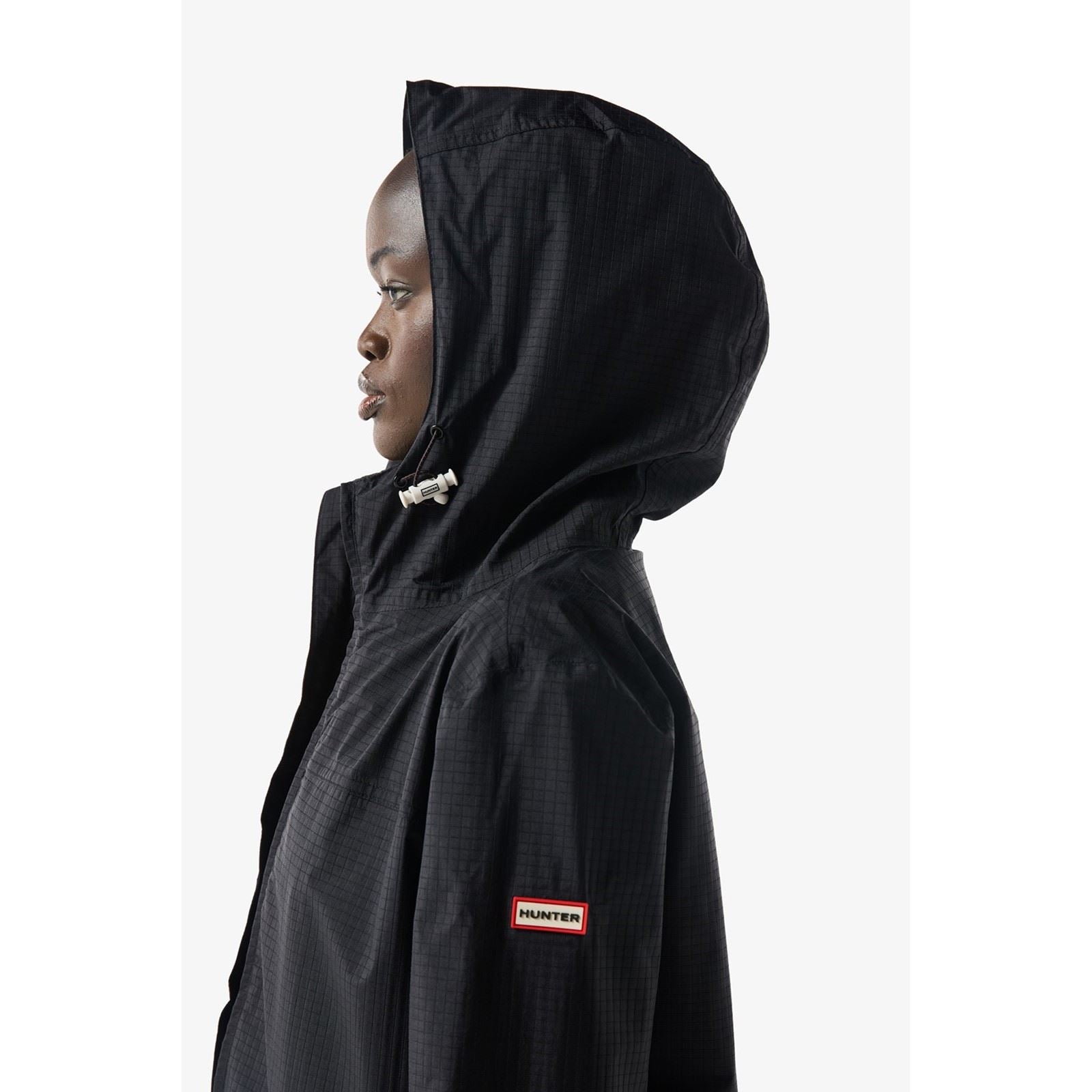 Hunter Packable Rain Veste De Pluie Unisexe Noire Pliable