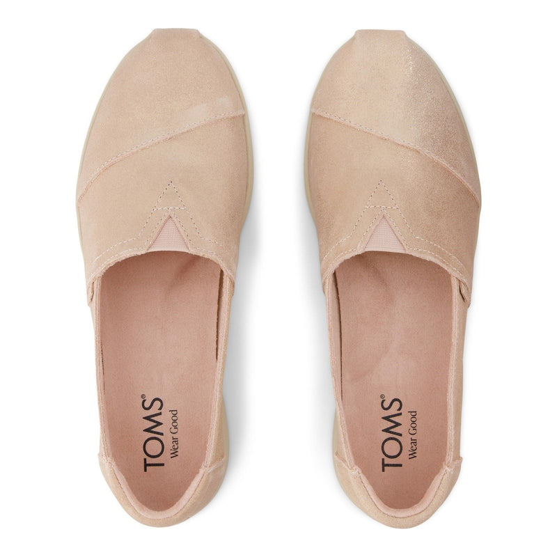 TOMS Alpargata Plus Espadrilles En Cuir Pour Femmes De Couleur Rose Pâle