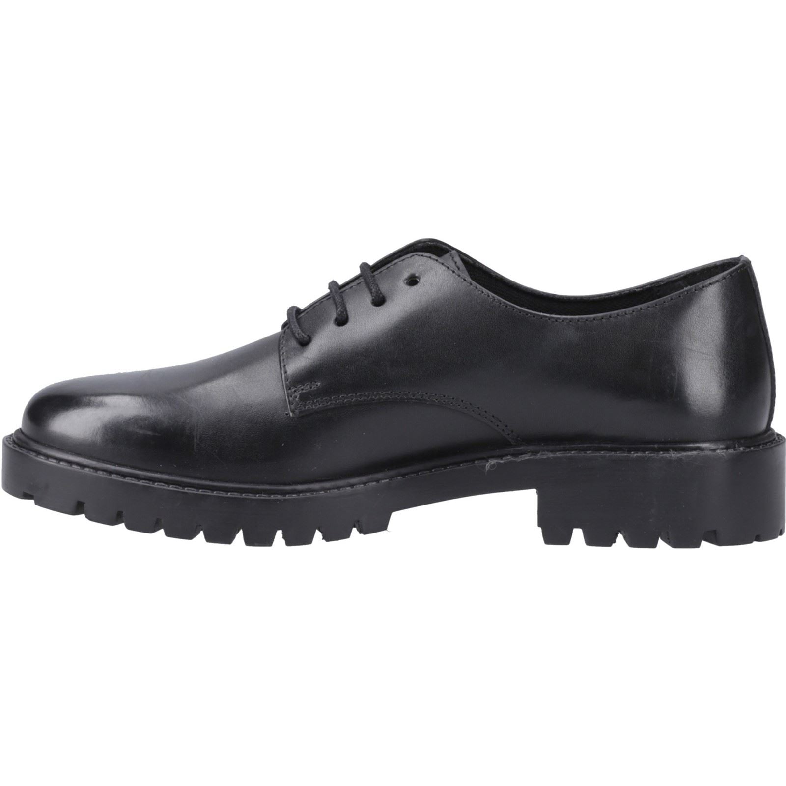 Hush Puppies Aubrey Lace Up Snr Chaussures Noires Derby En Cuir Pour Filles