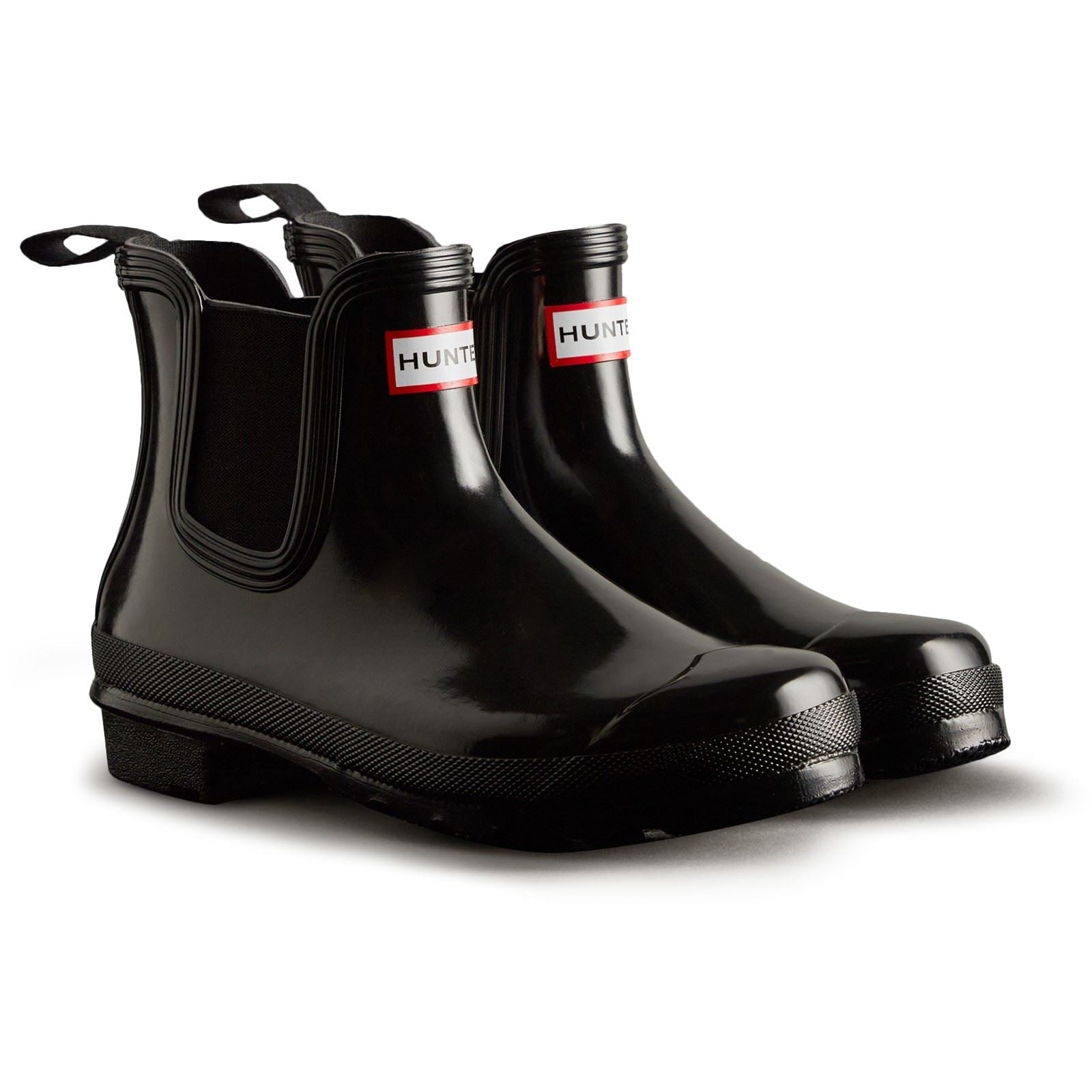 Hunter Original Chelsea Gloss Bottes En Caoutchouc Noires Pour Femmes
