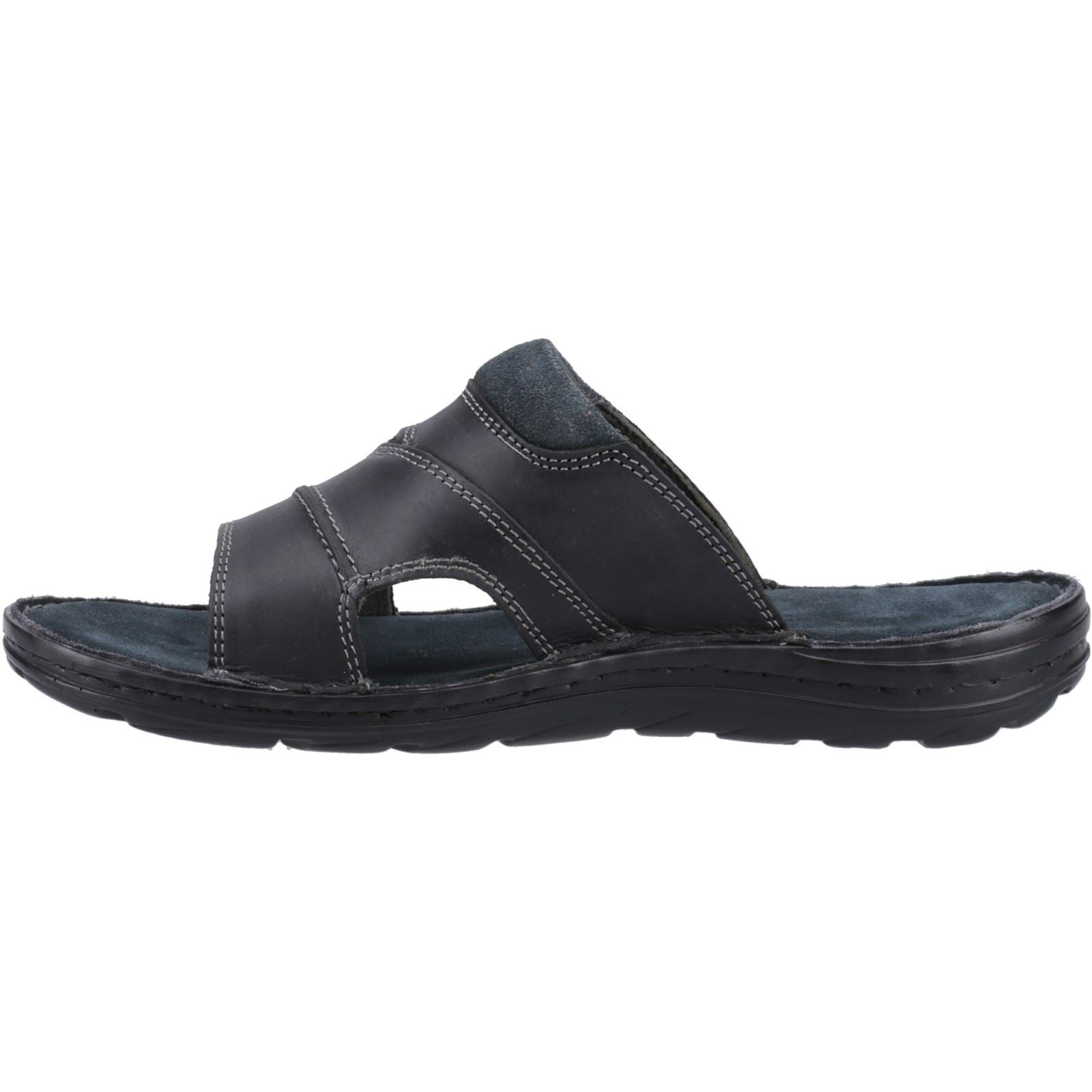 Hush Puppies Archer Sandales Noires Pour Hommes En Cuir