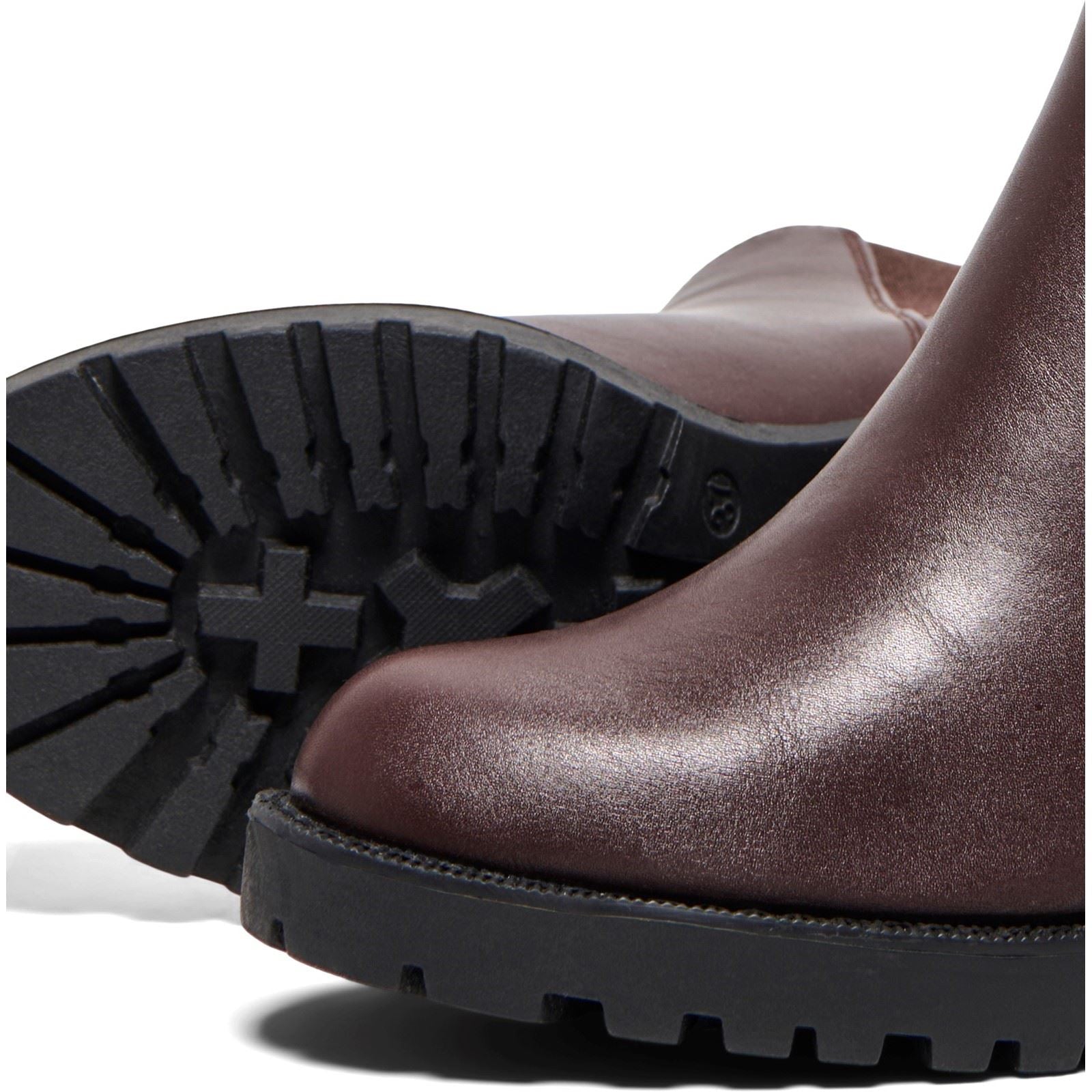 ONLY Barbara Bottines Chelsea À Talons Pour Femmes En Polyuréthane Marron Chocolat