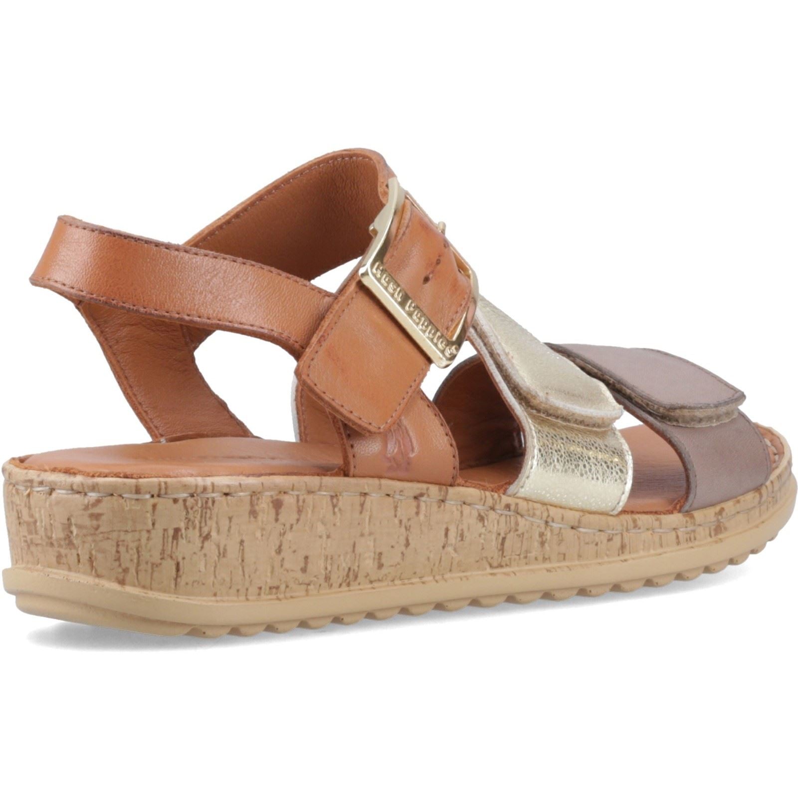 Hush Puppies Eliana Sandales Dorées En Cuir Pour Femmes