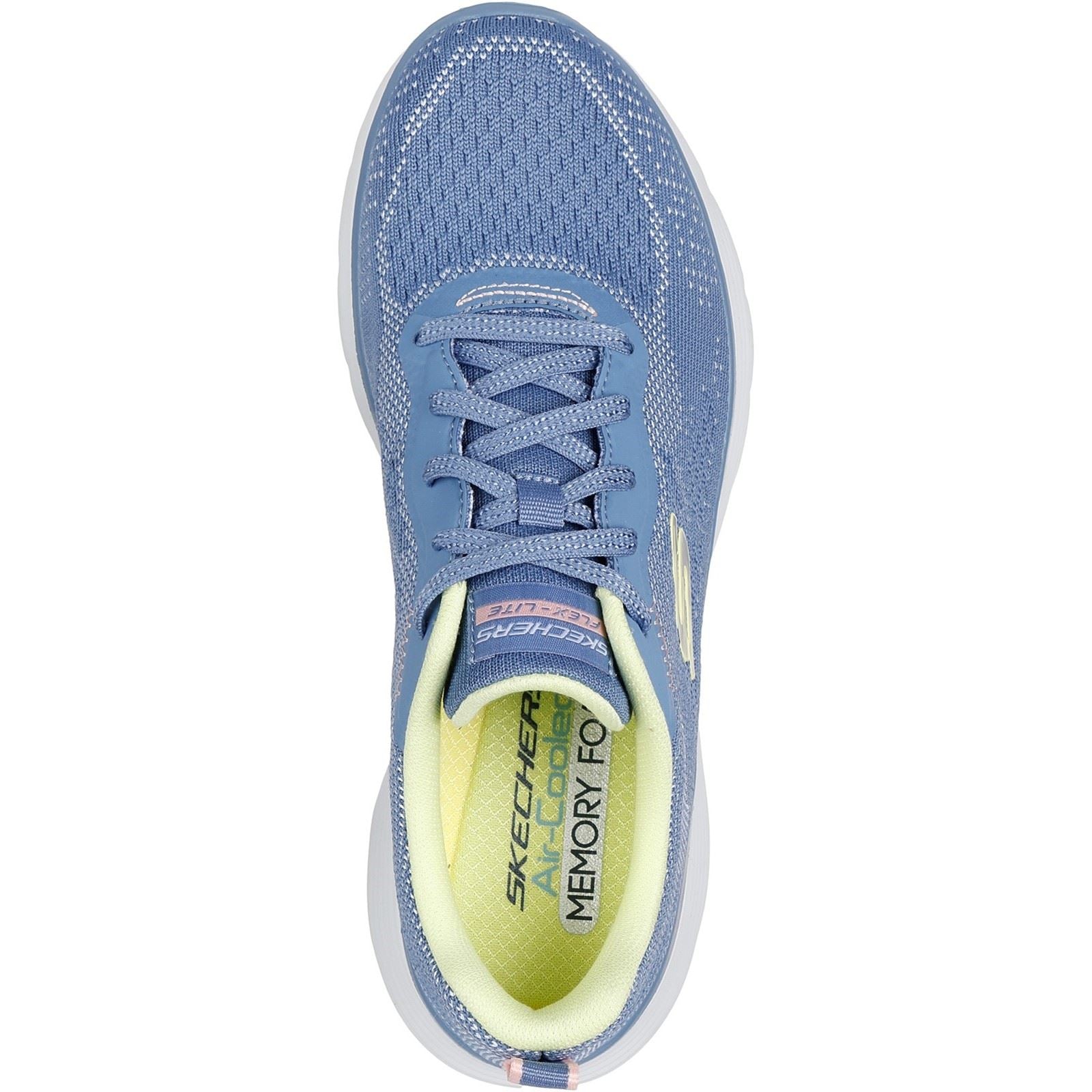 Skechers Flex Appeal 5.0 Cruising Thru Chaussures De Sport Pour Femmes En Textile Bleu/Vert Citron