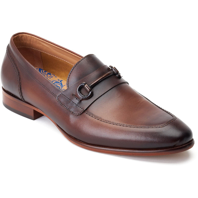 Base London Russo Chaussures Loafers Marron Brûlé Pour Hommes En Cuir