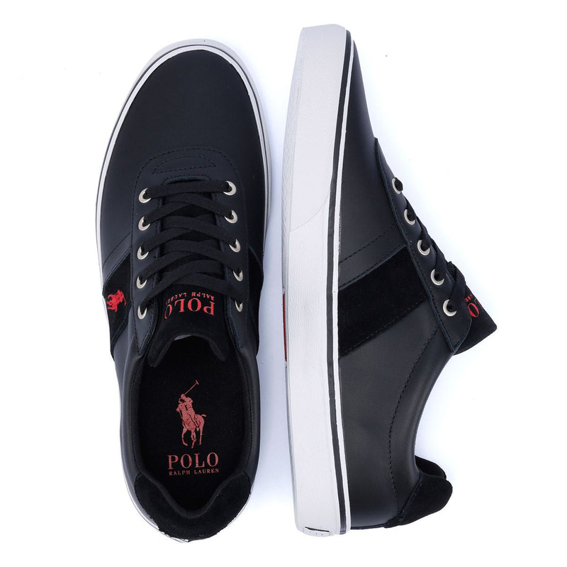 Ralph Lauren Hanford III Baskets Noires En Cuir Pour Hommes