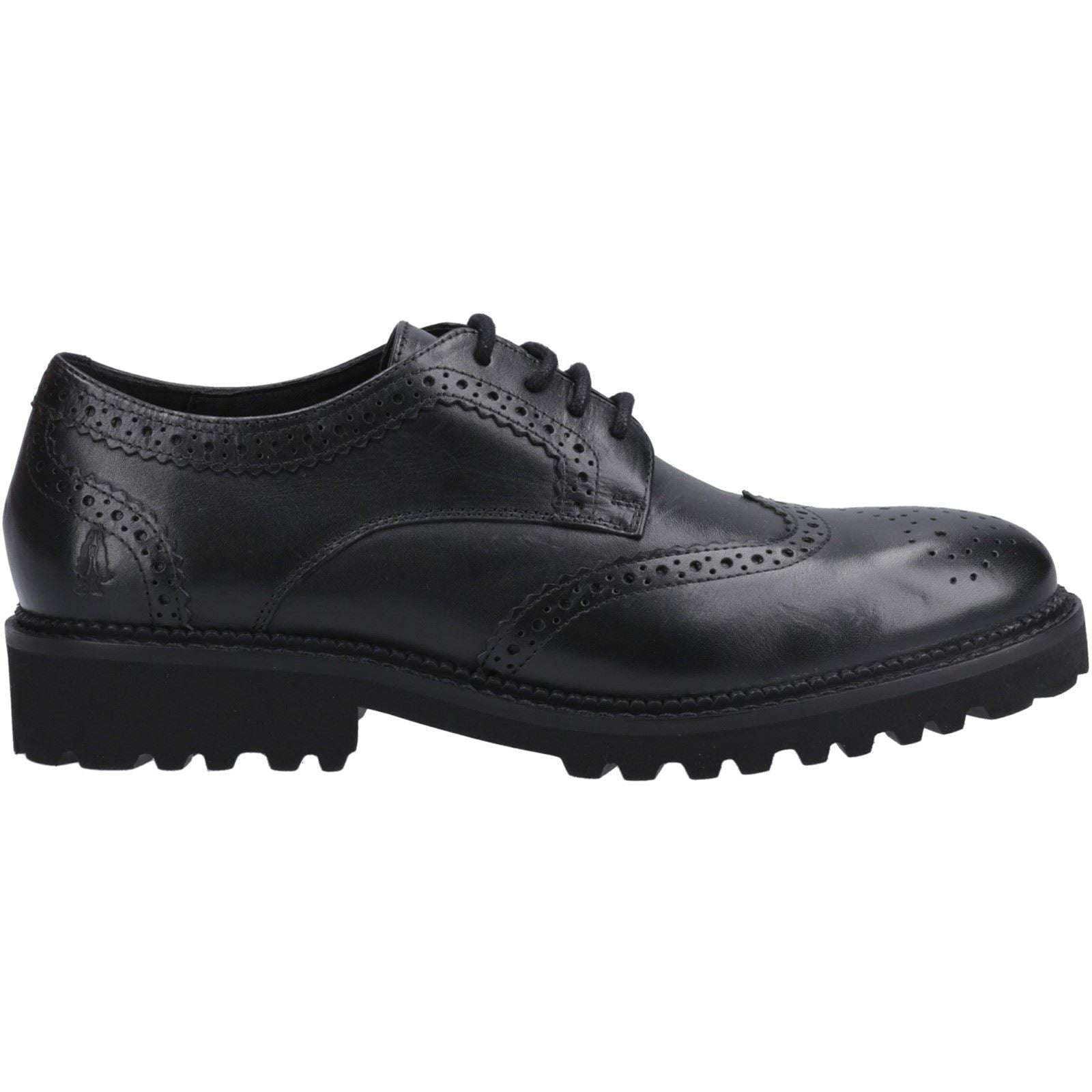 Hush Puppies Gabi Lace Up Chaussures Noires Pour Filles En Cuir