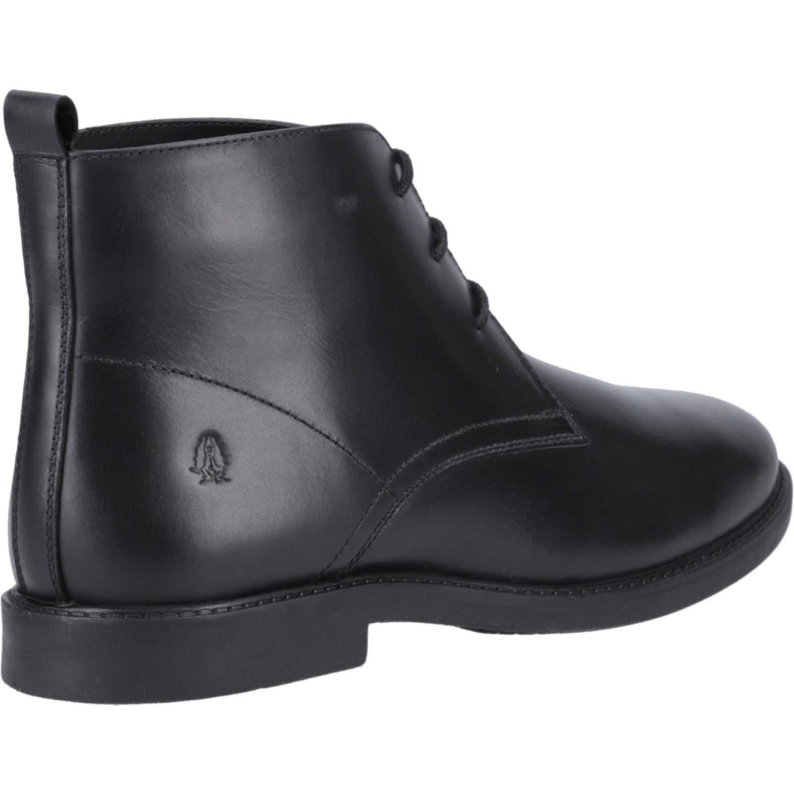 Hush Puppies Tate Senior Bottes Noires En Cuir Pour Garçons