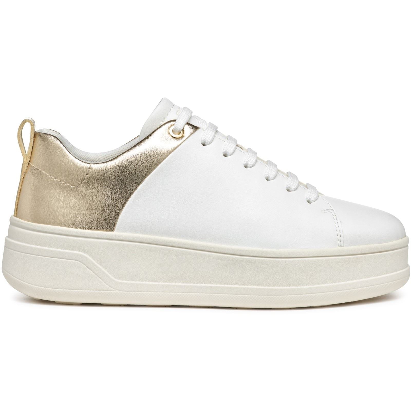 Geox D SPHERICA ECUB-2 Sneakers Pour Femmes Blanc/Or Clair