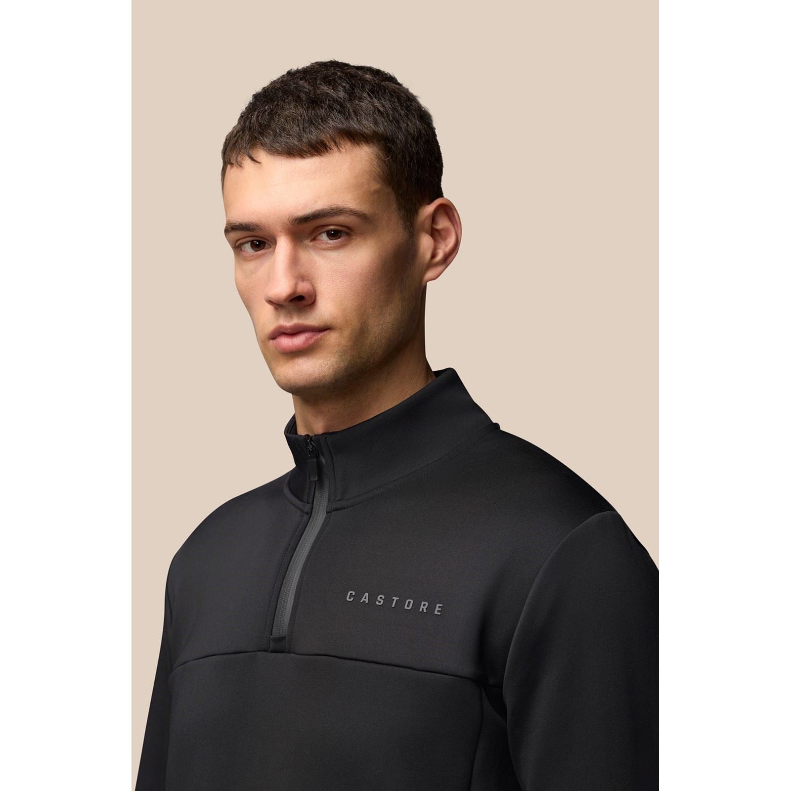 Castore Scuba 1/4 Zip Sweatshirt Noir Pour Homme En Polyester