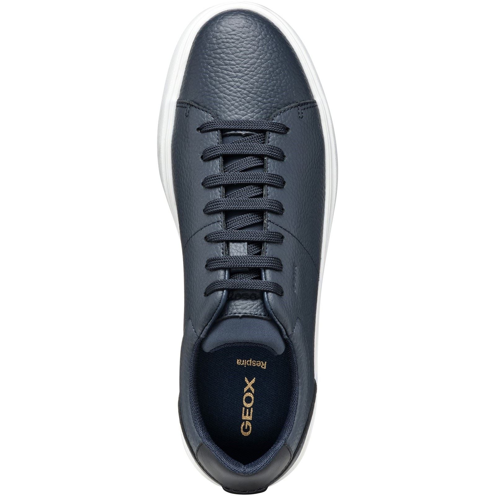 Geox U BALTMOORE Chaussures De Sport Pour Homme En Cuir Bleu Marine