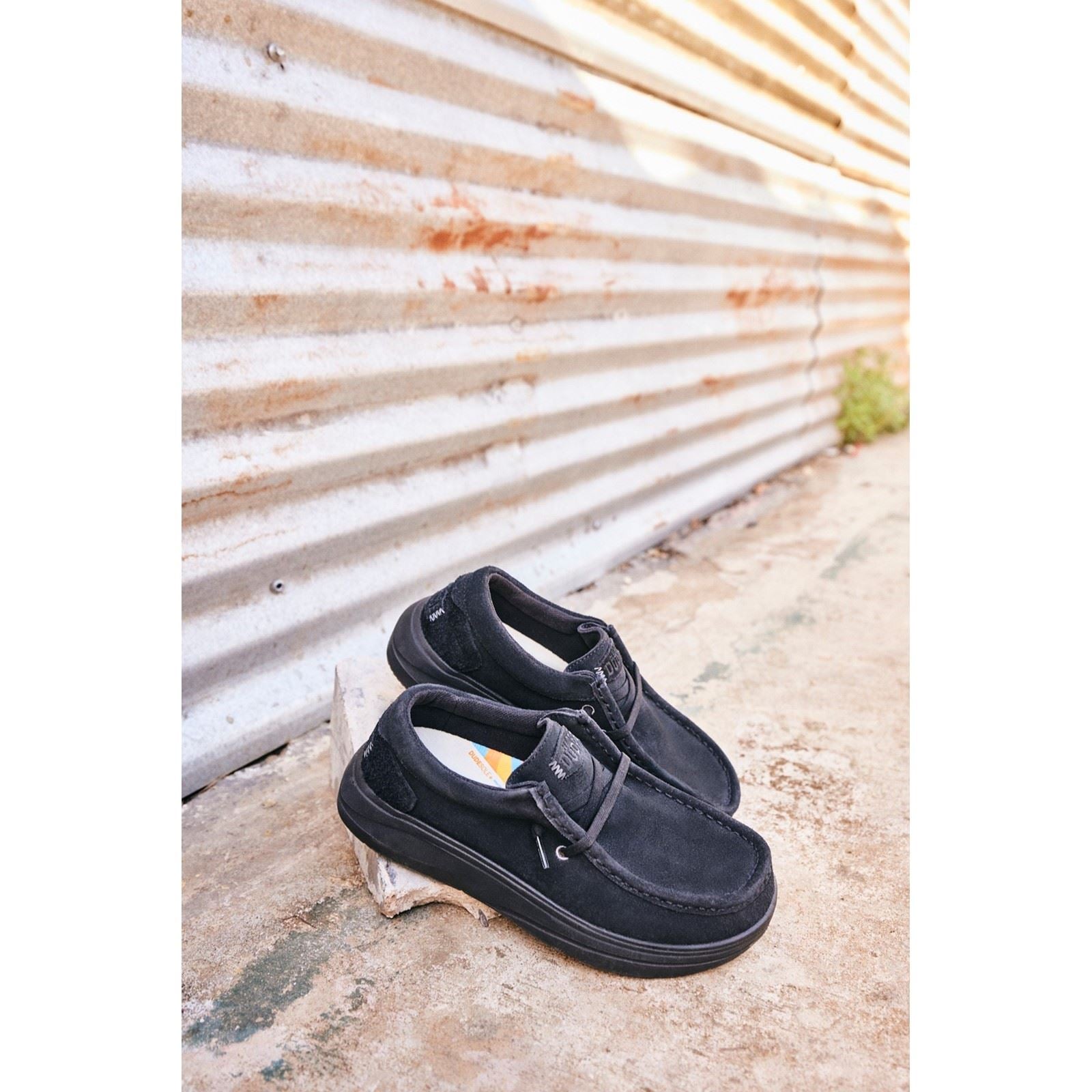 HEYDUDE Wally X Chaussures Bateau Noires Pour Hommes En Suede