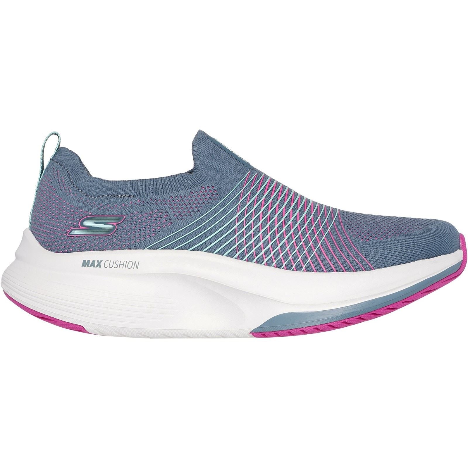 Skechers GO WALK Max Walker Sally Baskets Pour Femmes En Toile, Couleur Charbon/Violet