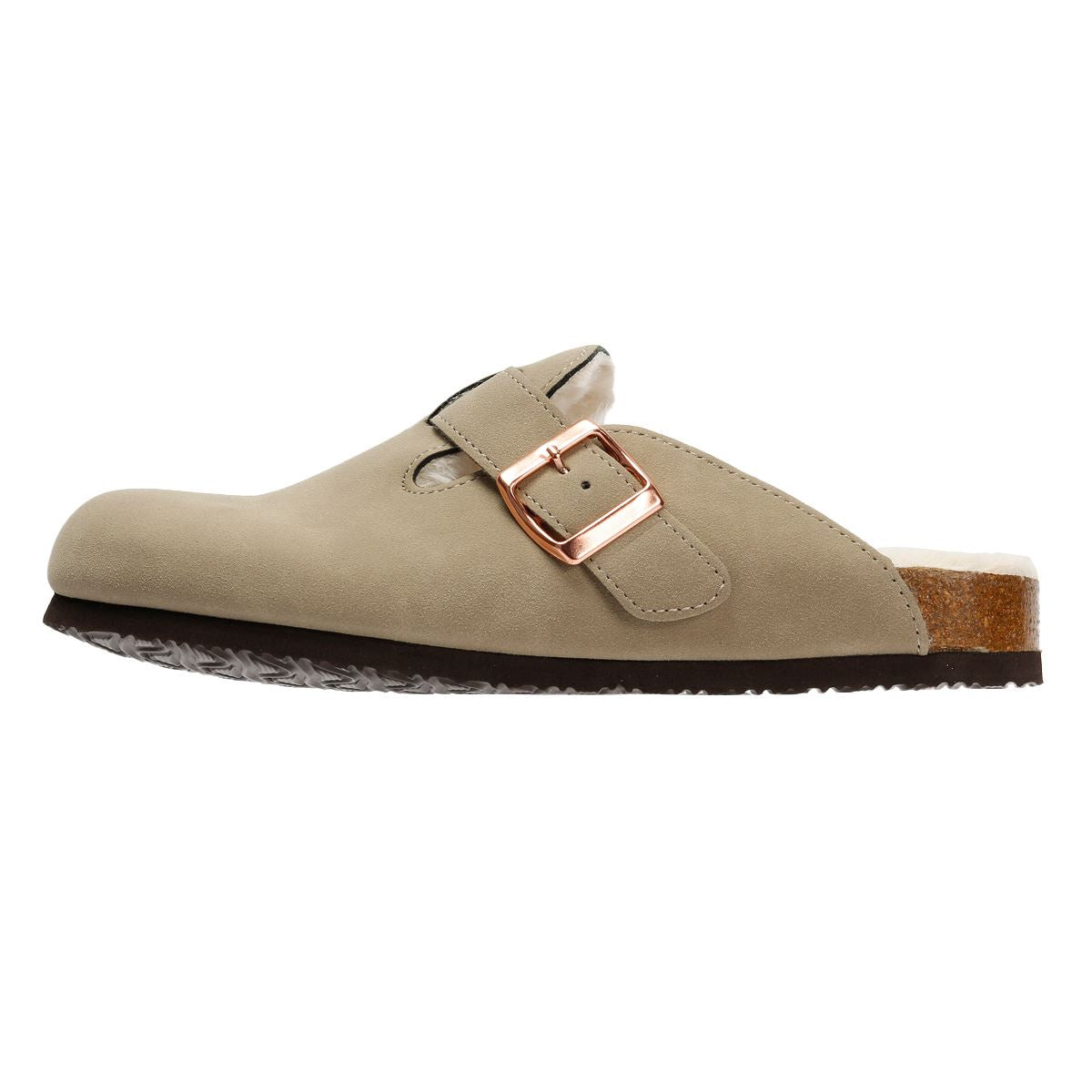 Penguin Poppy Fur Mules Beige Femme Suede
