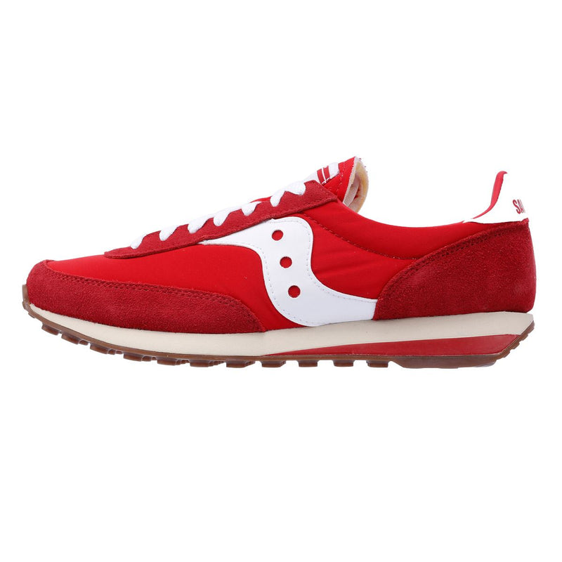 Saucony Trainer 80 Baskets Rouges En Daim