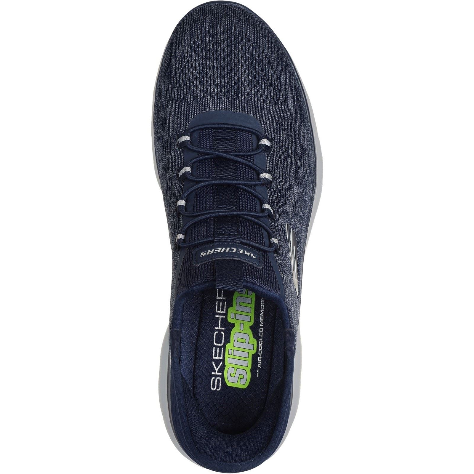 Skechers Summits Key Pace Baskets Homme En Toile Bleu Marine