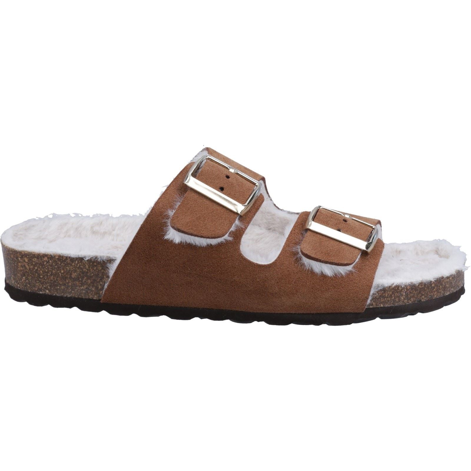 Hush Puppies Jessie Chaussons Pour Femmes En Cuir Couleur Beige