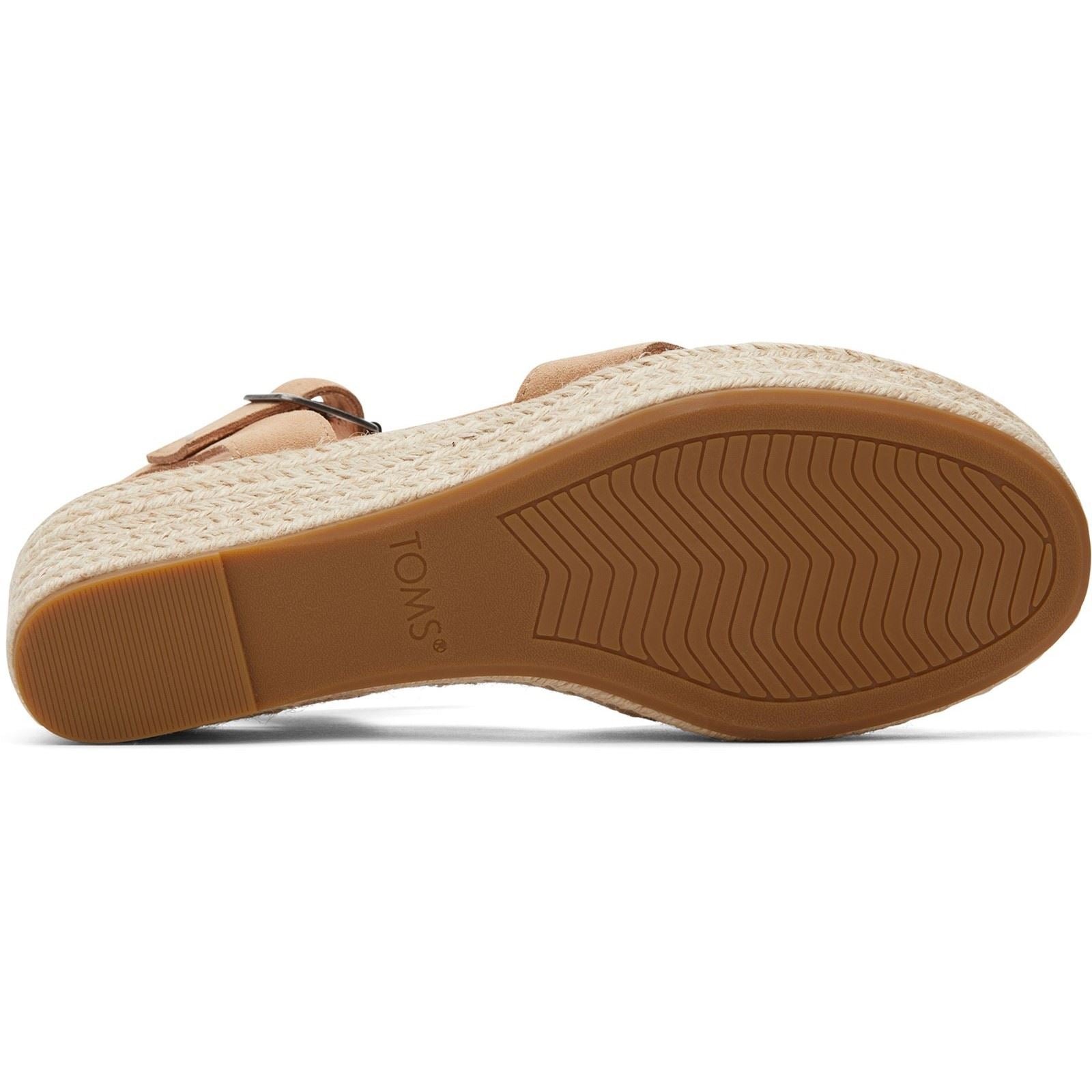 TOMS Audrey Sandales Compensées En Cuir Pour Femmes Couleur Miel