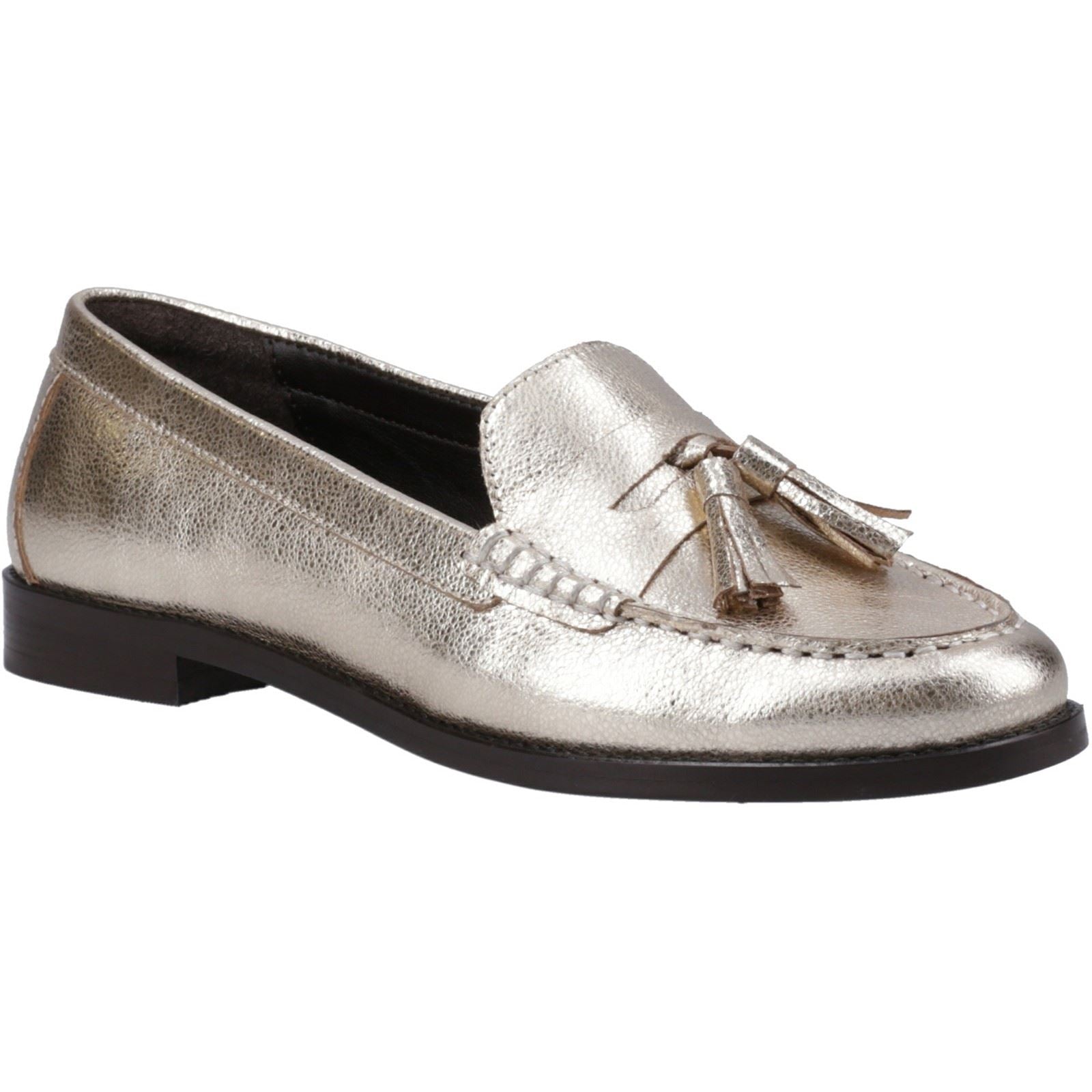Hush Puppies Connie Chaussures À Enfiler En Cuir Pour Femme Couleur Or