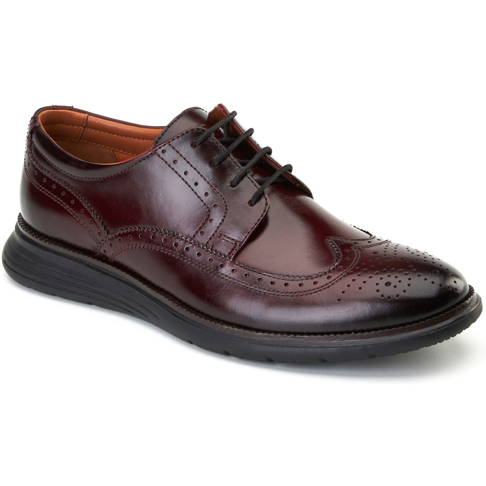 Base London Flight 25 Chaussures Richelieu En Cuir Pour Hommes De Couleur Bordeaux