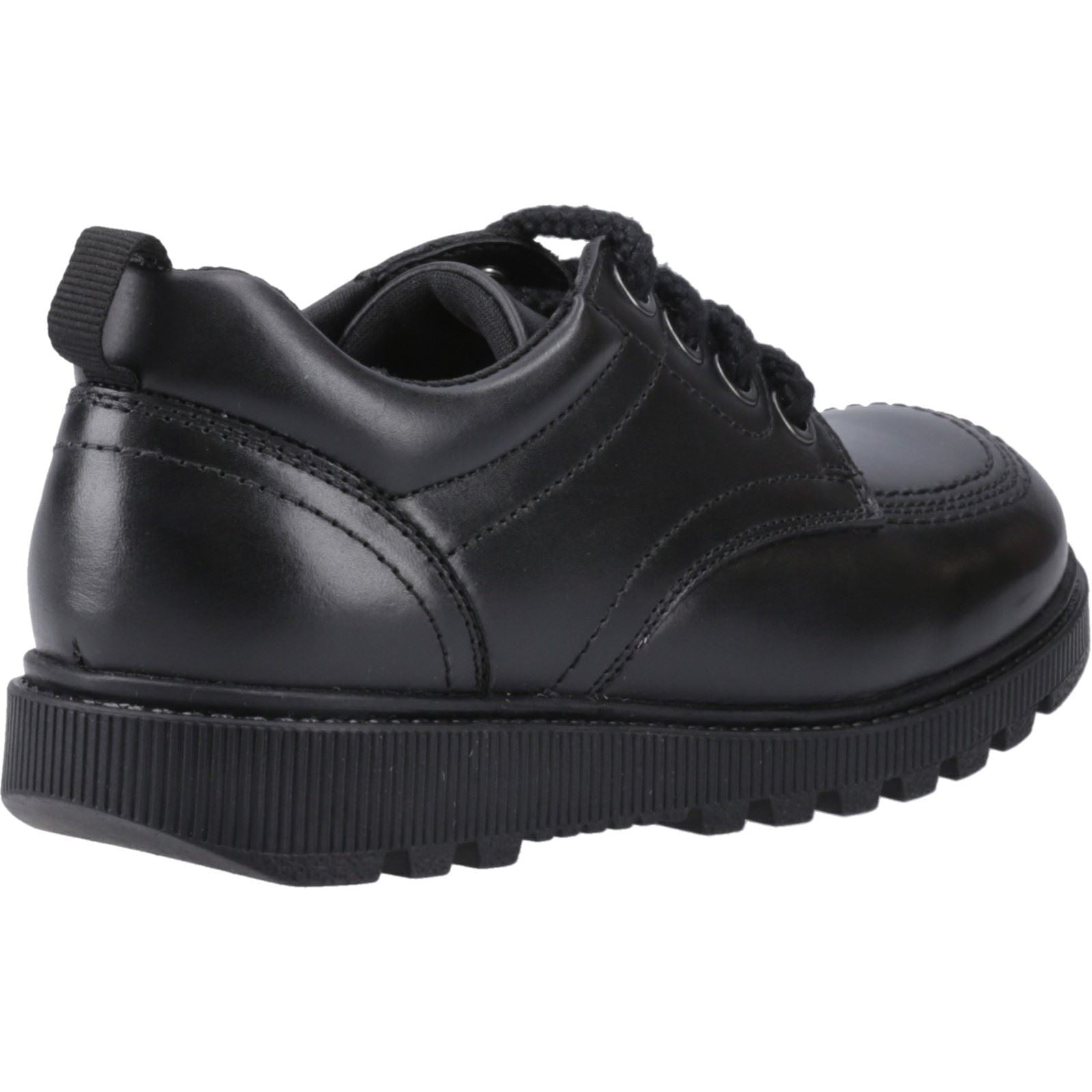 Hush Puppies Keeley Chaussures À Lacets Noires En Cuir Pour Filles
