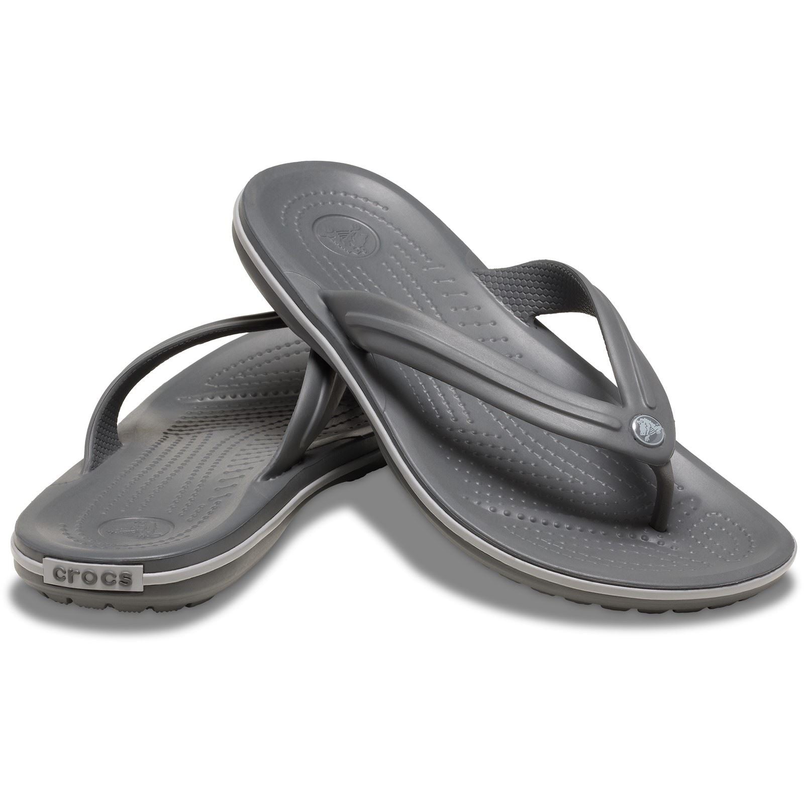 Crocs Crocband Flip Tongs En Thermoplastique Pour Hommes Gris Ardoise/Fumée