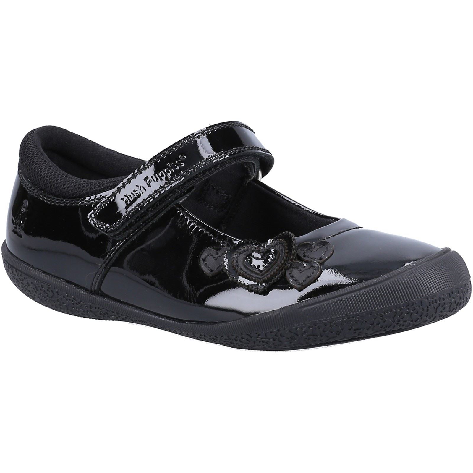Hush Puppies ROSANNA PATENT JUNIOR Chaussures Noires Pour Filles En Cuir