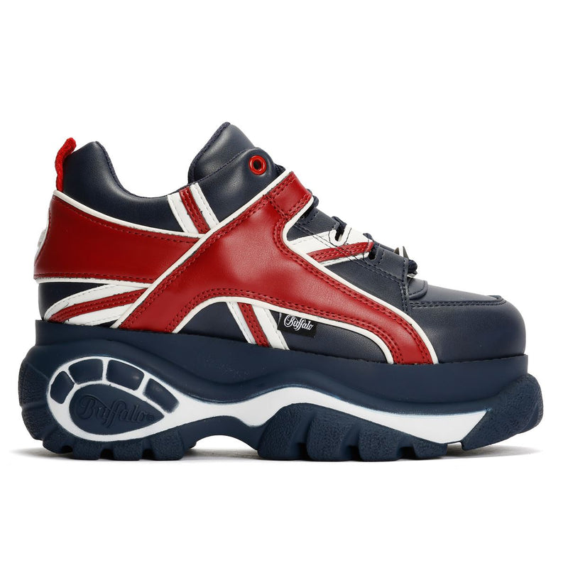 Buffalo 1339-14 Chaussures De Sport En Cuir Bleu Pour Femmes