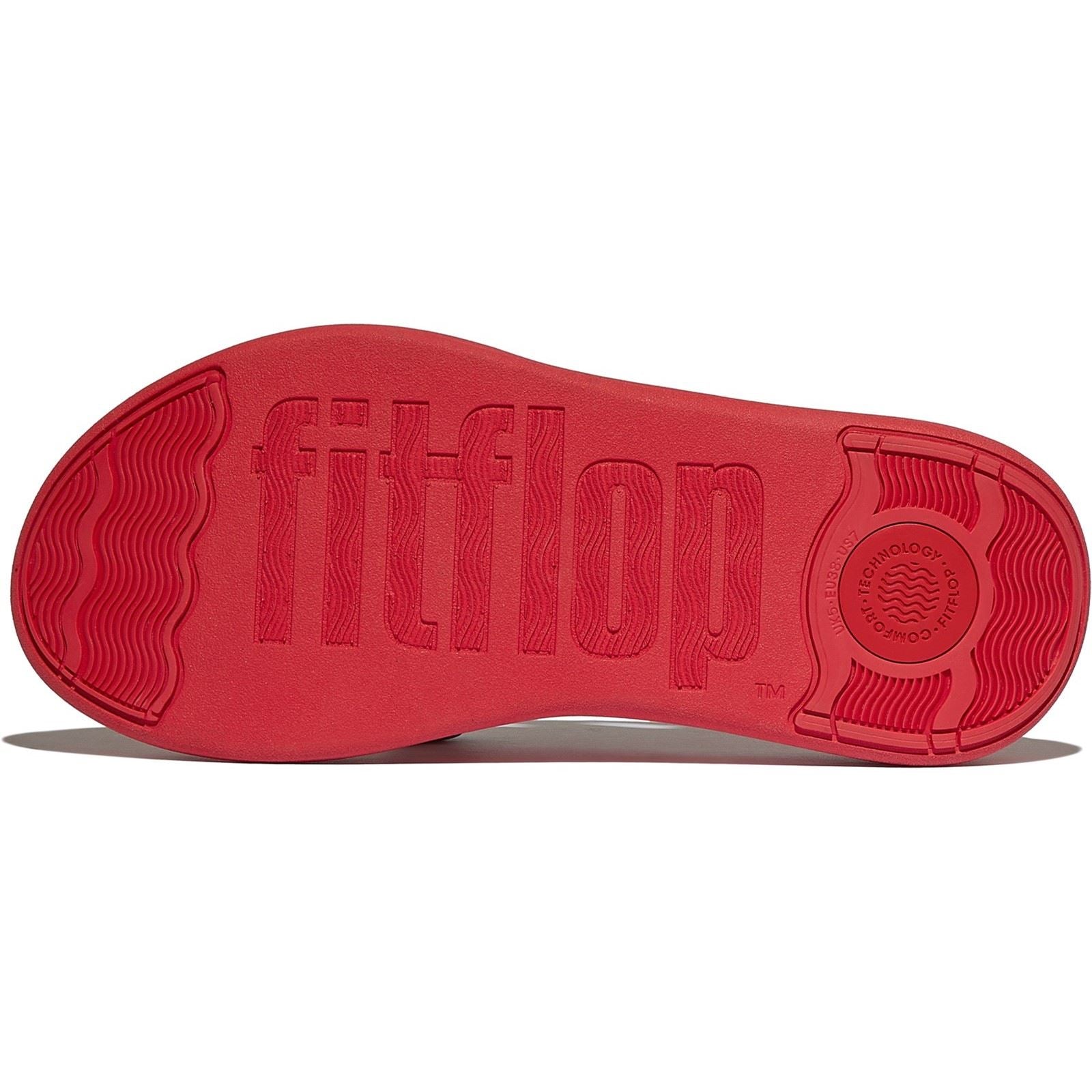 Fitflop F-Mode Go Sandales Flip-Flop Rouges En Polyester Pour Femmes