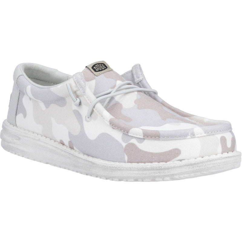 HEYDUDE Wally Washed Camo Chaussures Bateau Pour Homme En Camo Désert En Nuances De Gris