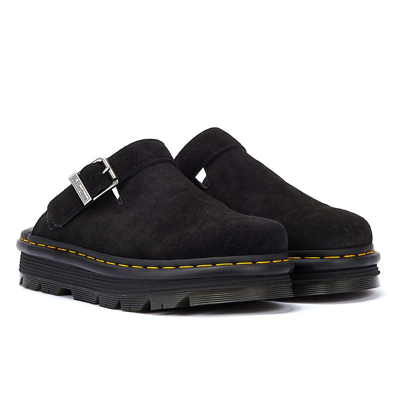 Dr. Martens Sabots En Daim Noir Zebzag.