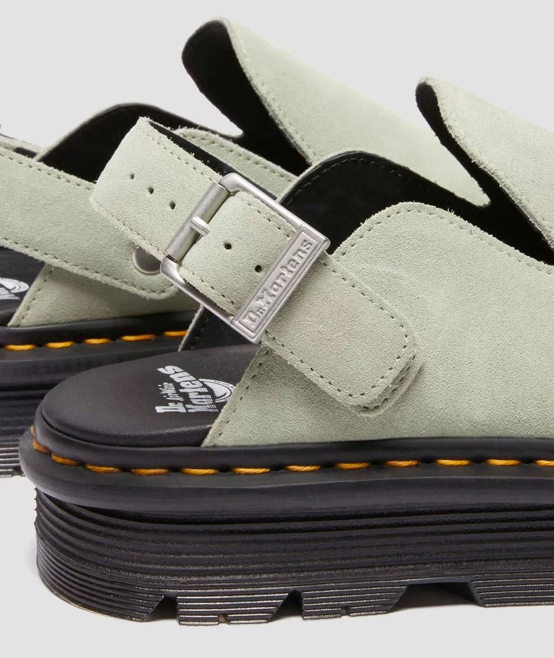 Dr. Martens Zebzag EH Sabots Verts En Suède