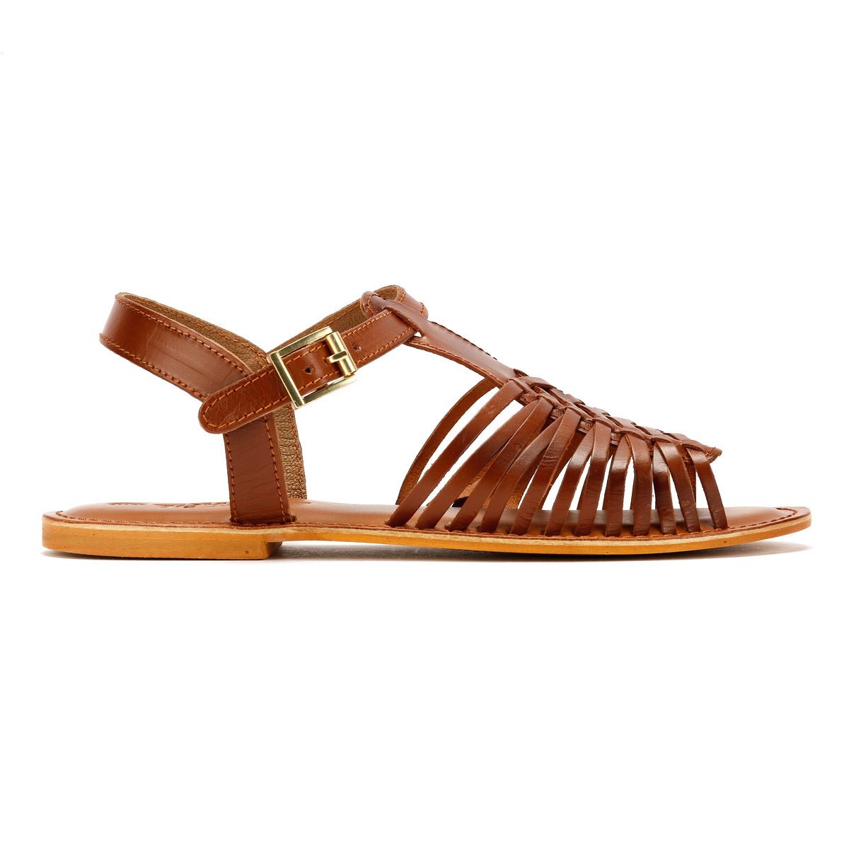 Tower London Hurache Sandales En Cuir Pour Femmes, Marron