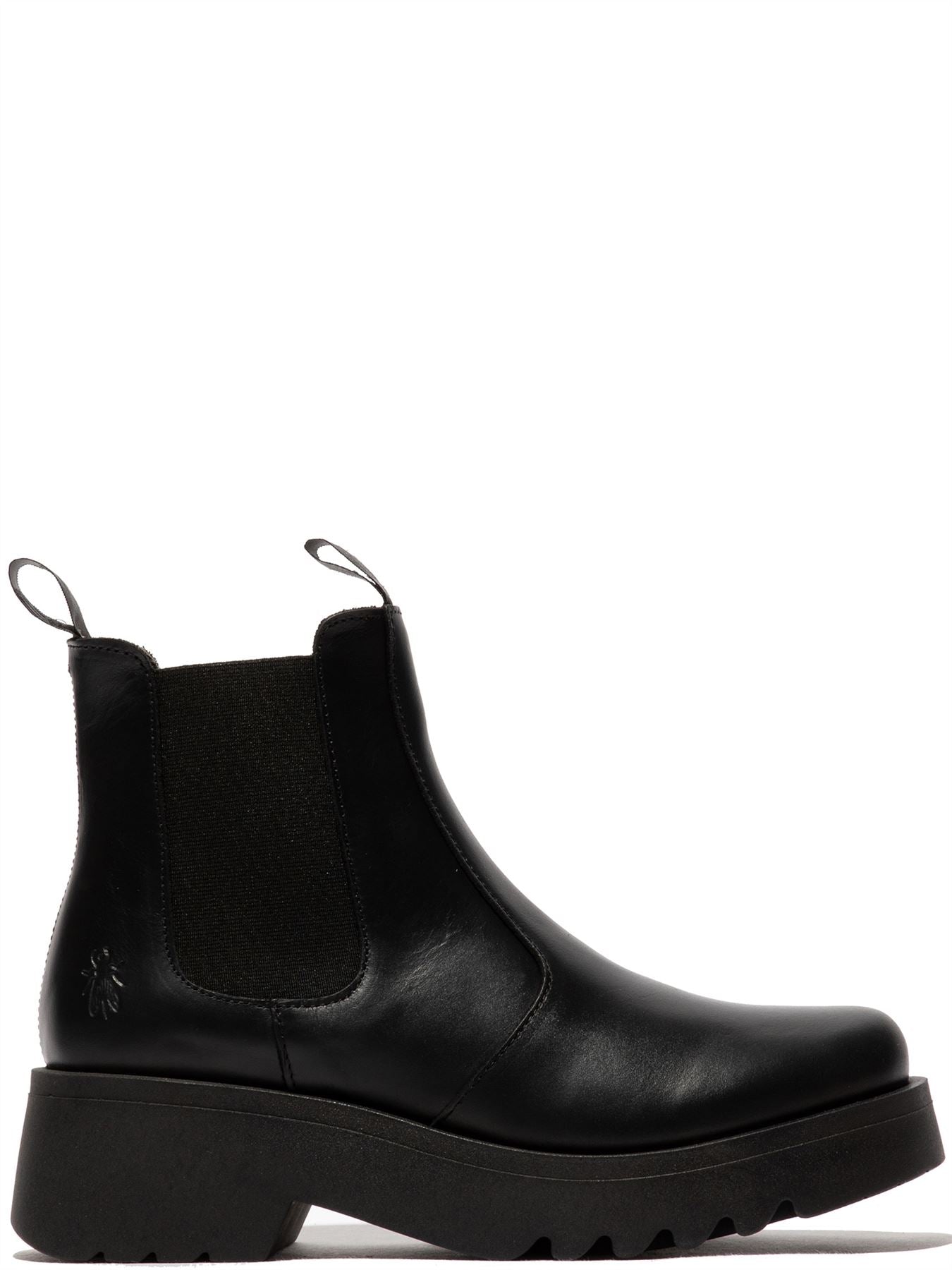 Fly London Medi Bottes En Cuir Noires Pour Femmes