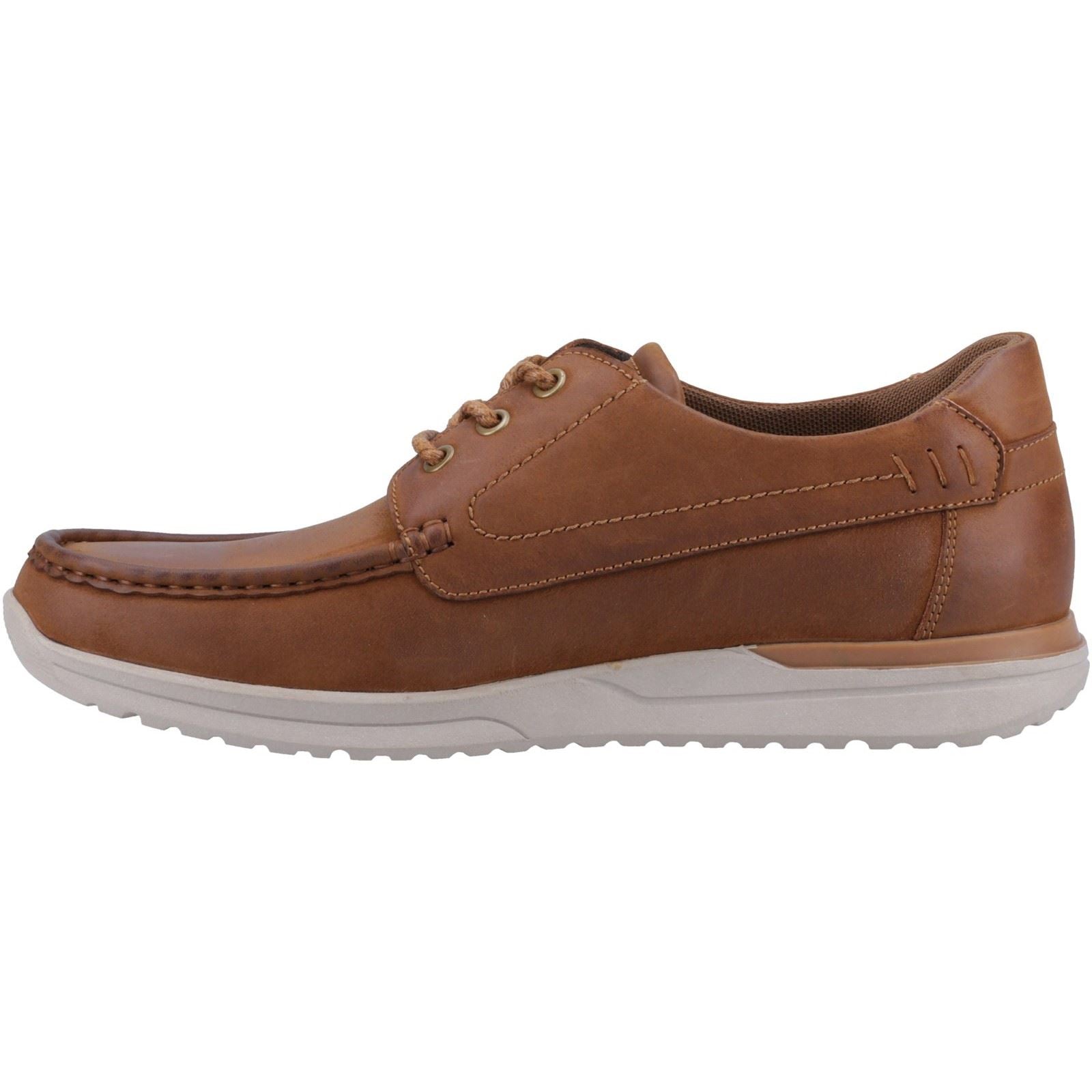 Hush Puppies Howard Chaussures En Cuir Pour Homme À Lacets De Couleur Beige.