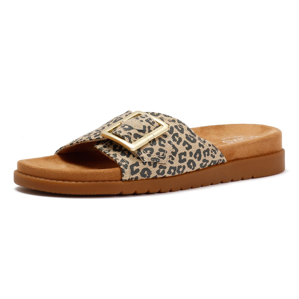 TOMS Marin Slide Sandales Beiges En Textile Pour Femmes