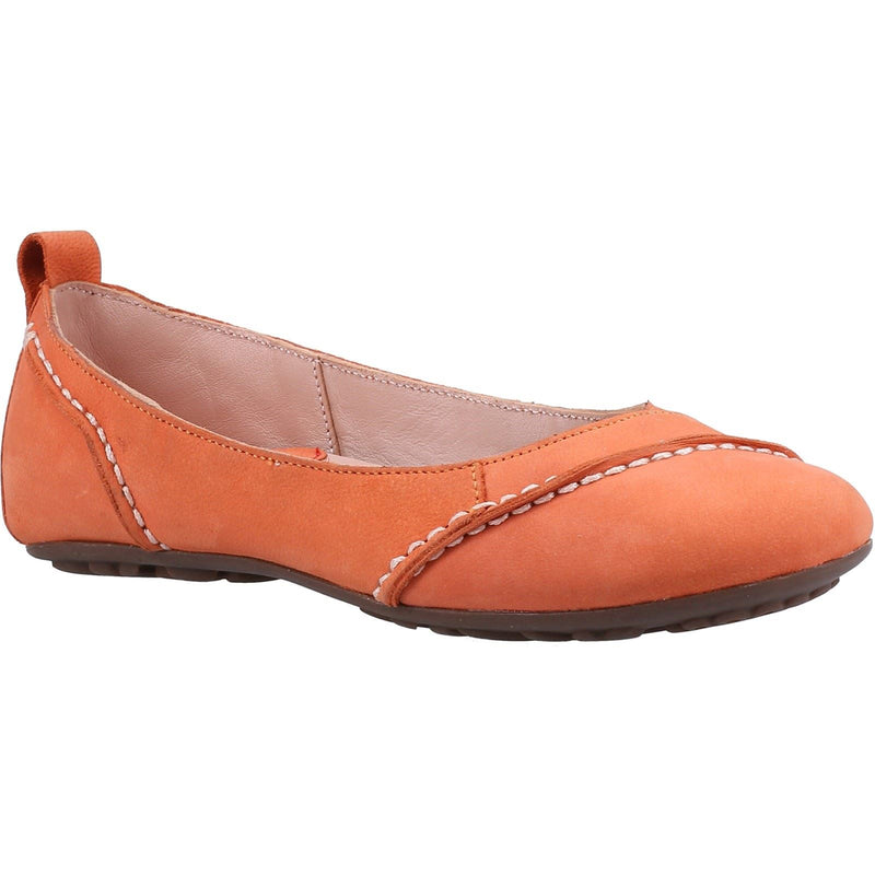 Hush Puppies Janessa Flats En Cuir Pour Femmes De Couleur Corail