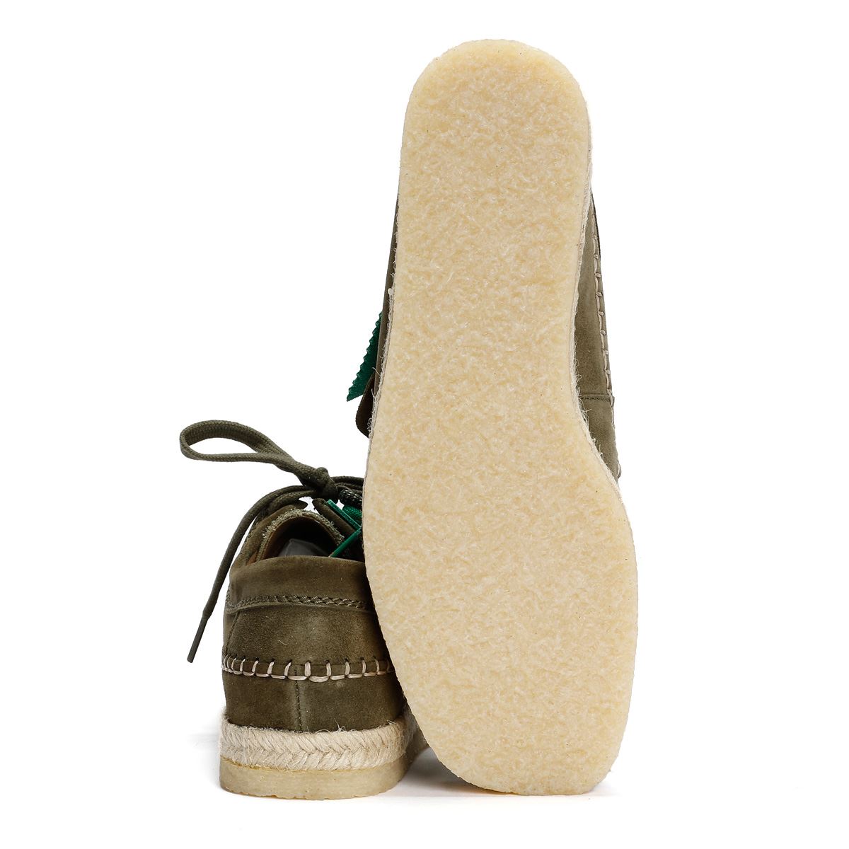Pompeii X Clarks Weaver Chaussures À Lacets Vertes Pour Hommes En Daim