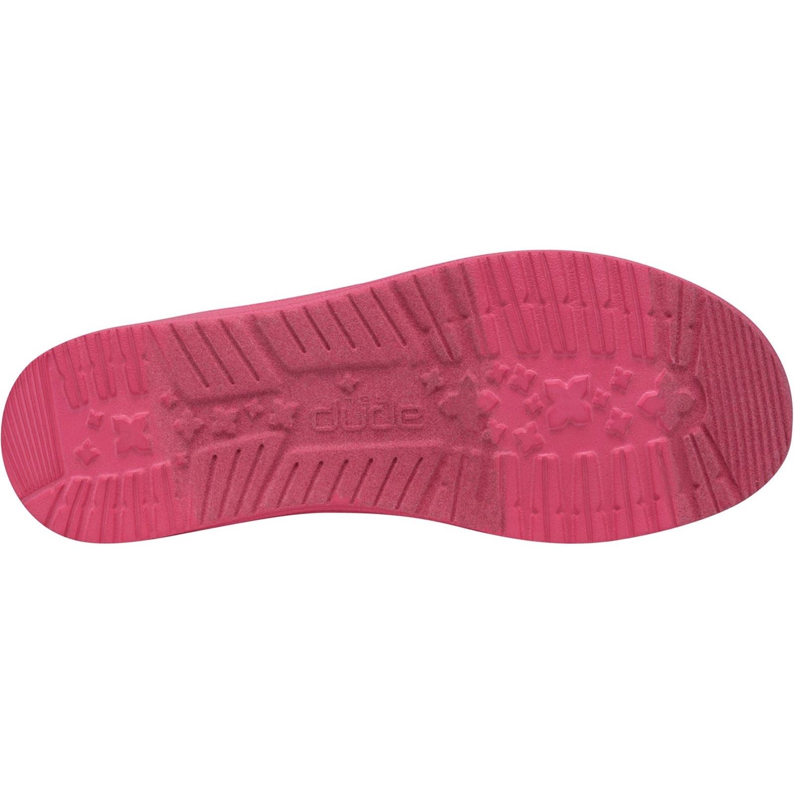 HEYDUDE Wendy Funk Mono Chaussures Mocassins Roses Électriques Pour Femmes En Polyester