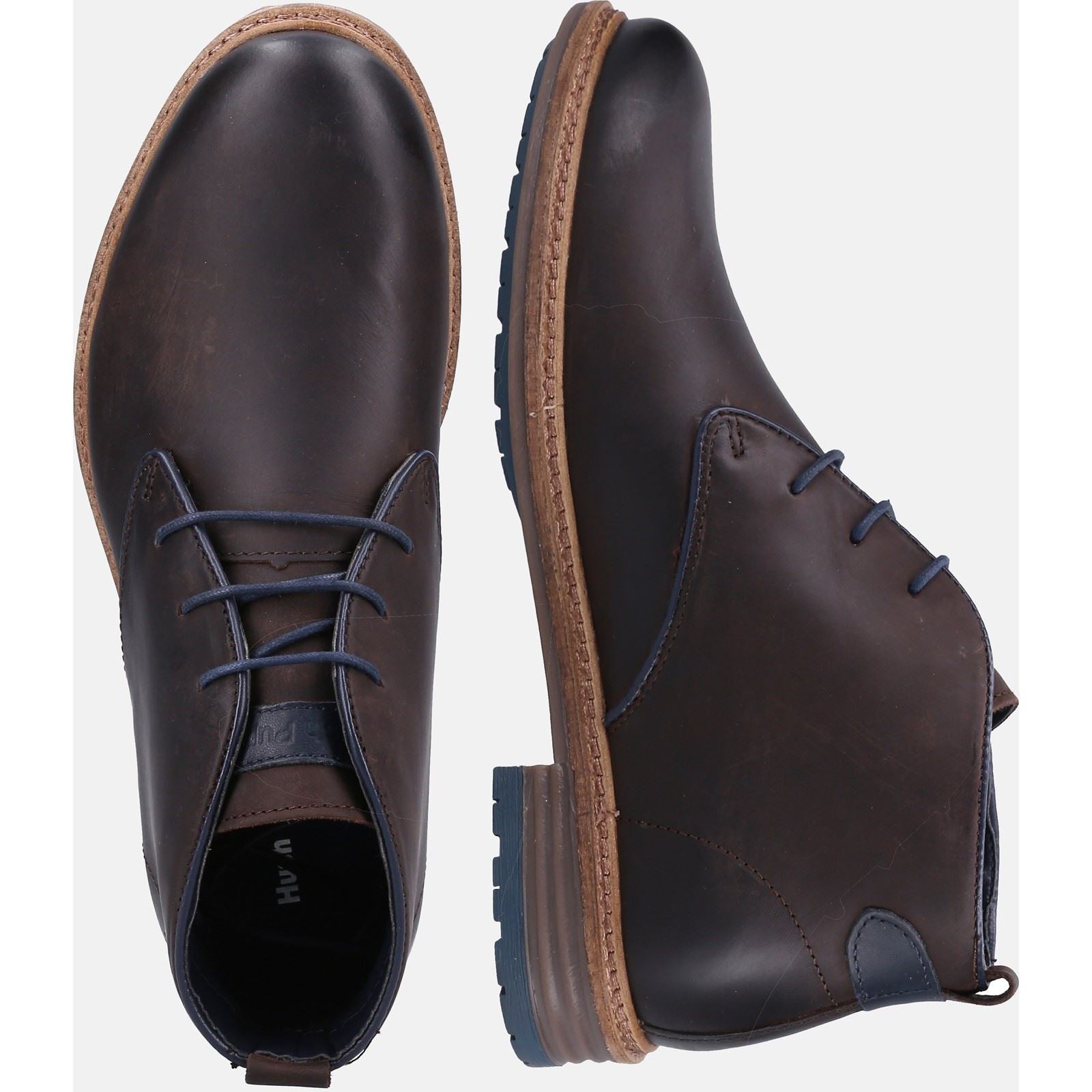 Hush Puppies Jonas Chukka Bottes En Cuir Marron Pour Hommes