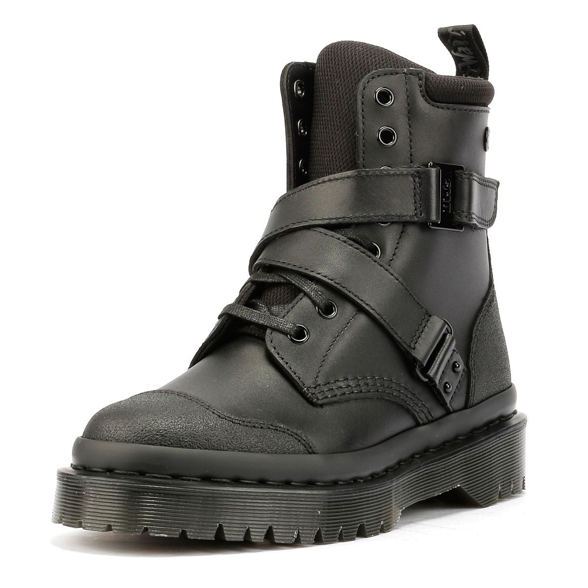 Dr. Martens 1460 Bex Tech Bottes Noires En Cuir Pour Femmes
